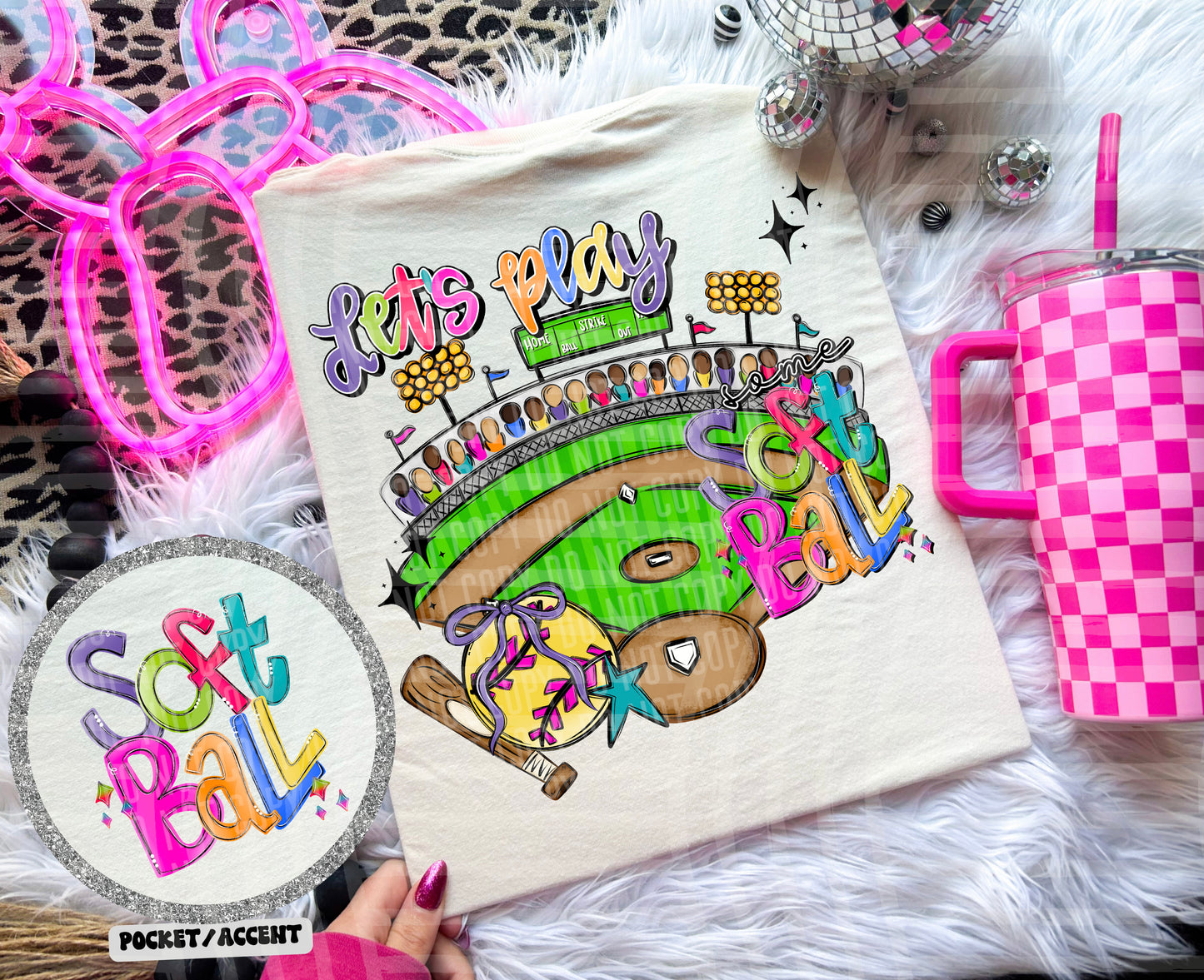 Bright and Preppy Stadiums includes full size pocket- Color Dropdown Digital Download 300DPI PNG FILE