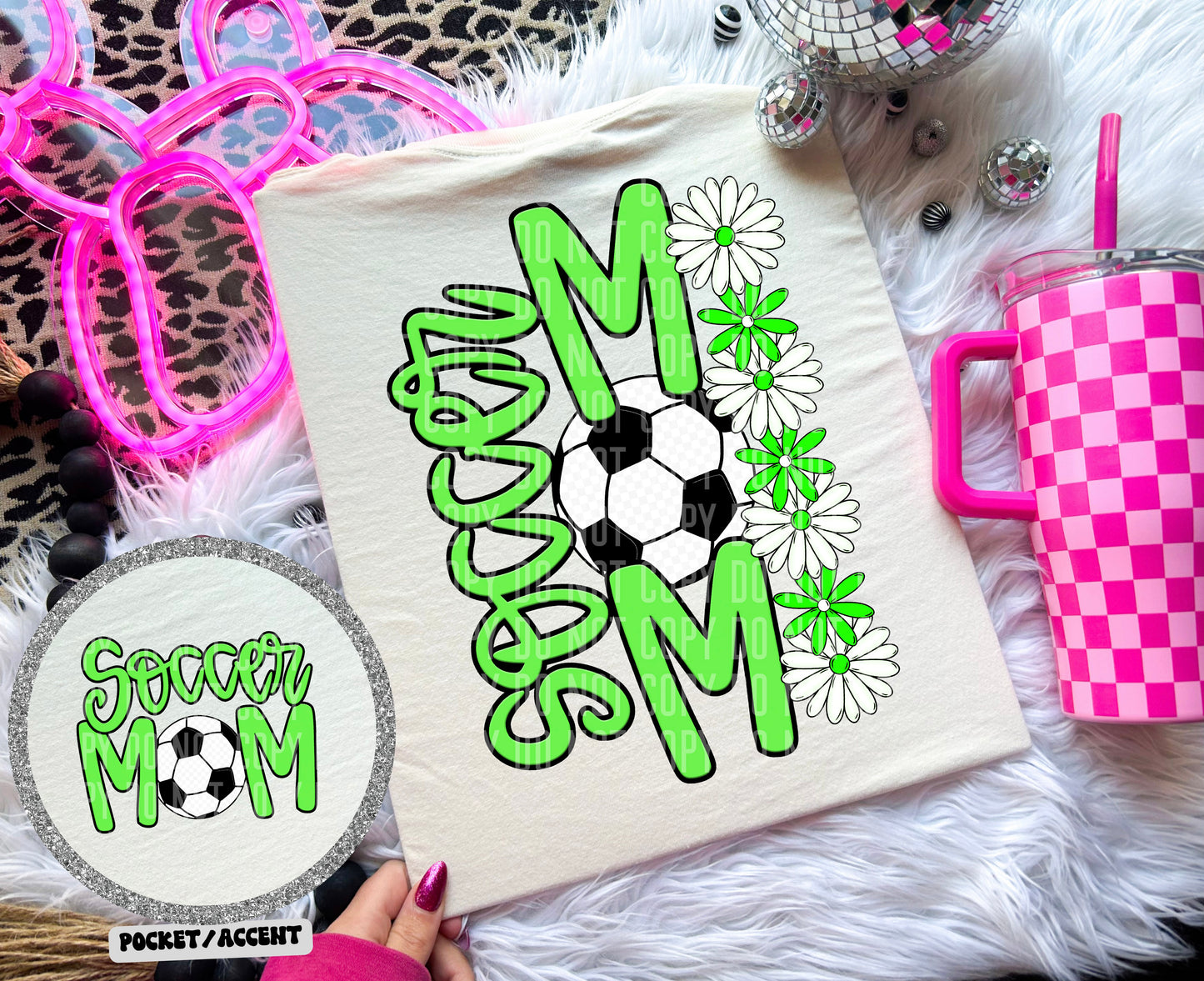 SOCCER MOM w/back & pocket - Color Dropdown Digital Download 300DPI PNG FILE