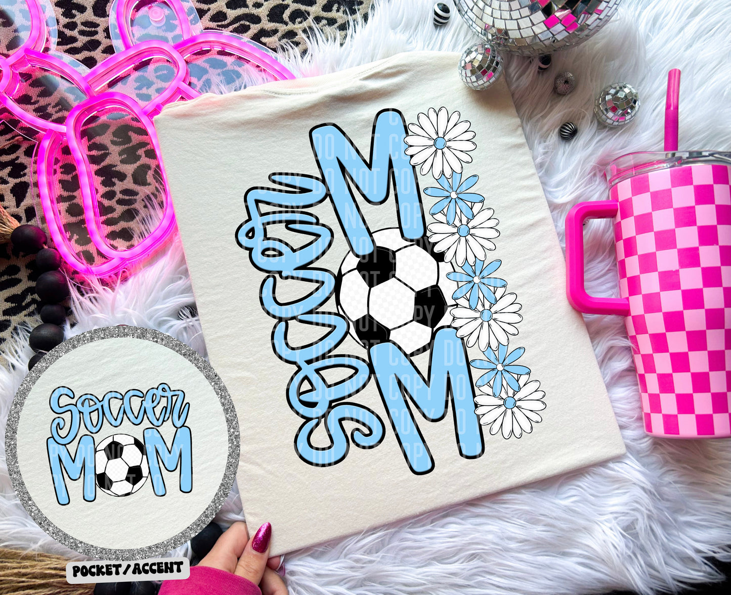 SOCCER MOM w/back & pocket - Color Dropdown Digital Download 300DPI PNG FILE