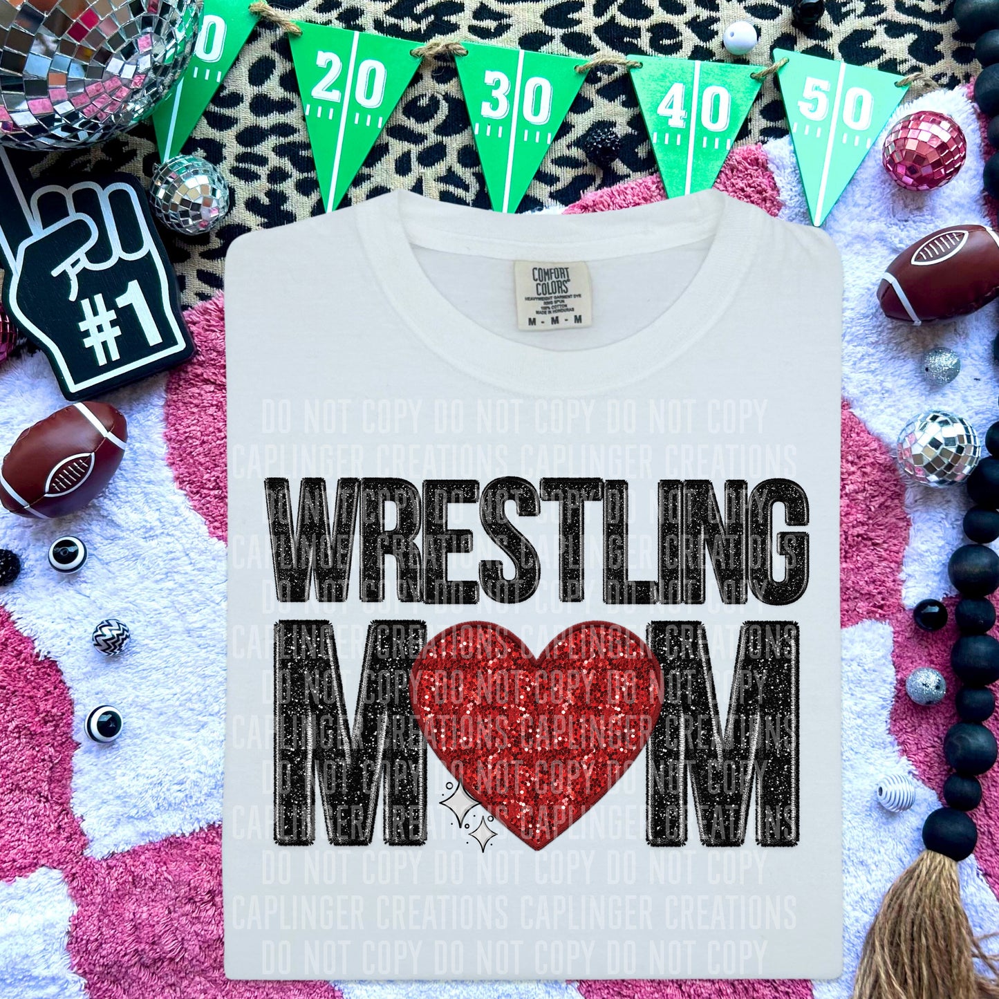 WRESTLING MOM (HEART) - Digital download 300DPI PNG FILE