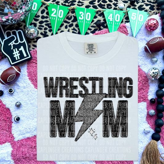 WRESTLING MOM (BOLT) - Digital download 300DPI PNG FILE