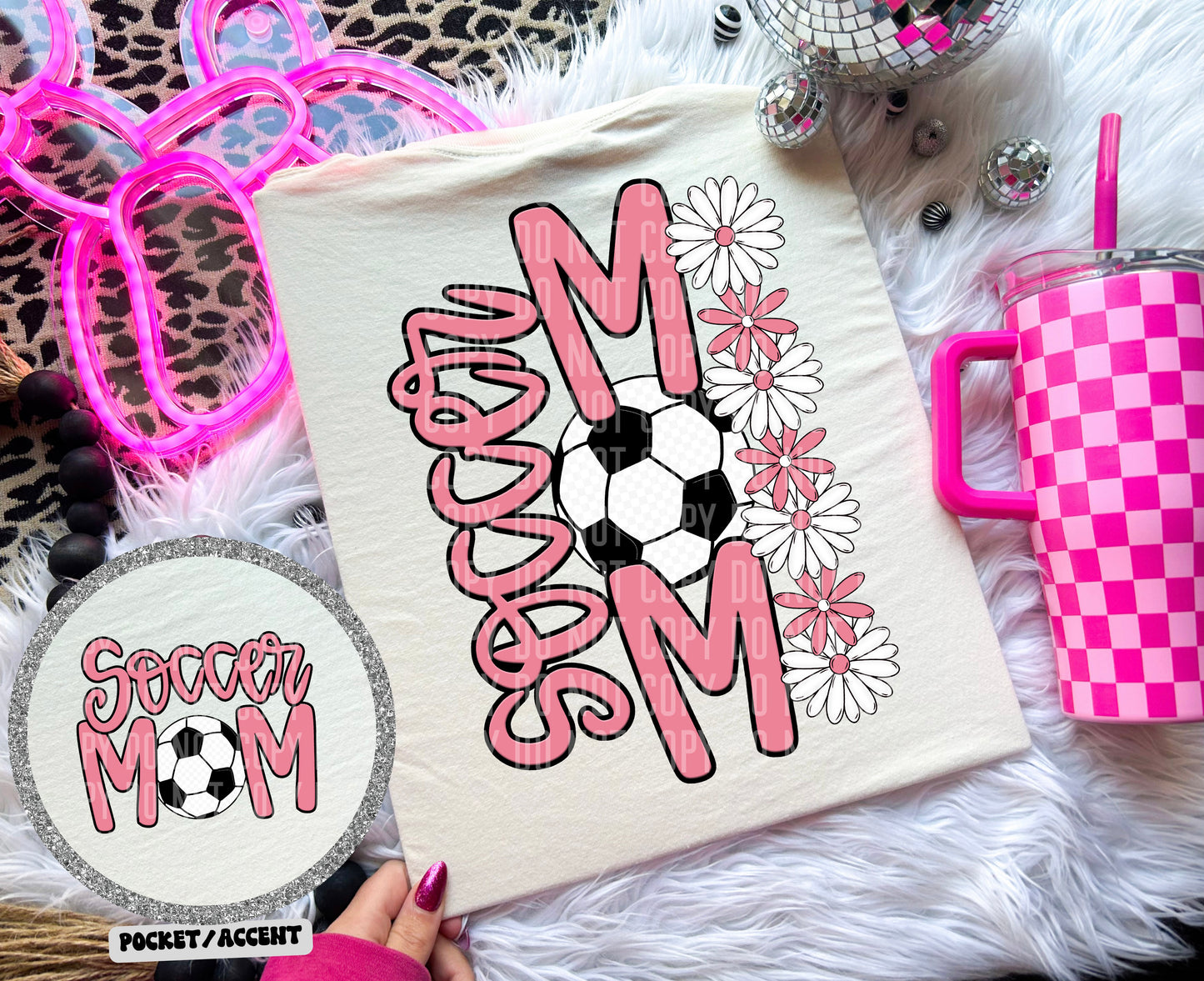 SOCCER MOM w/back & pocket - Color Dropdown Digital Download 300DPI PNG FILE
