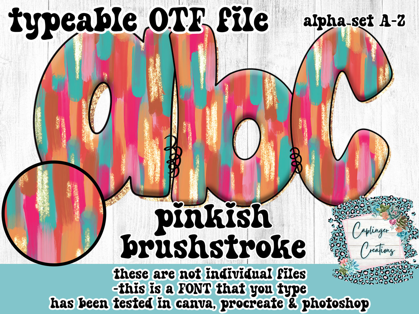 Pinkish Brushstroke bubble font - ALPHA FONT A-Z - TYPEABLE OTF FONT - Digital download
