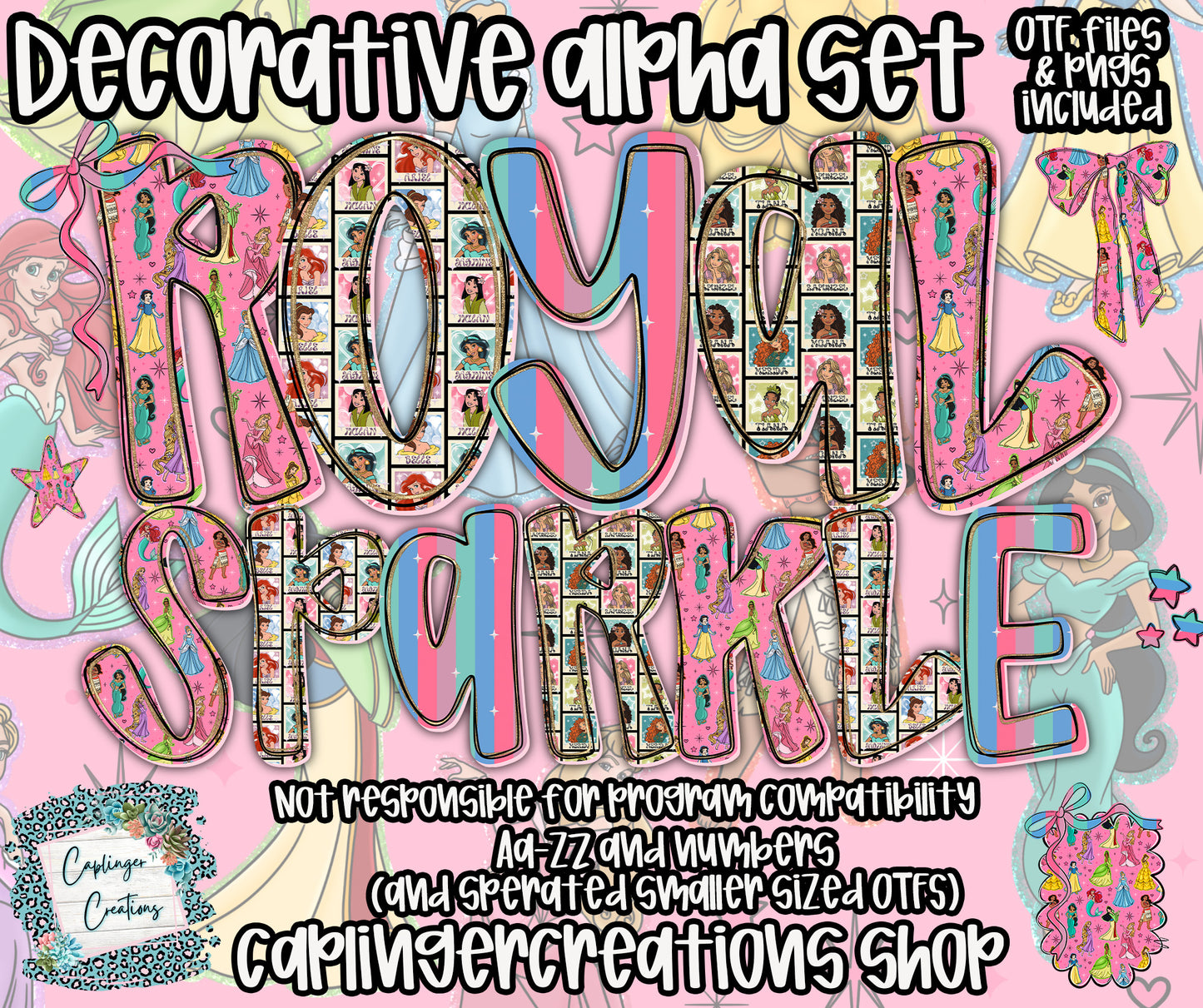 Royal Sparkle - OTF & Drag and Drop PNGS- commercial use included - Digital download