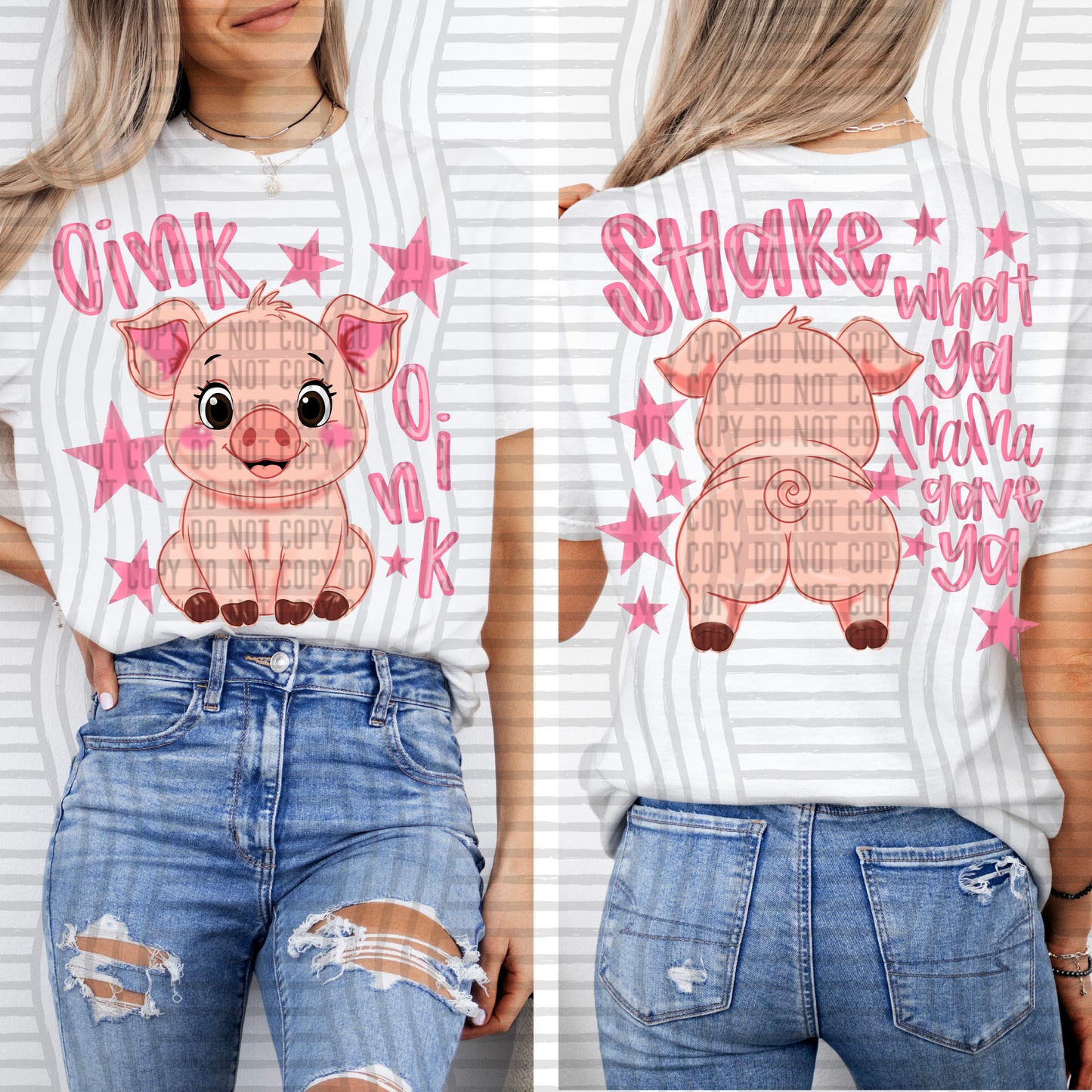 Shake what ya mama gave ya (piggy) (Front and Back) - Digital Download 300DPI PNG FILE