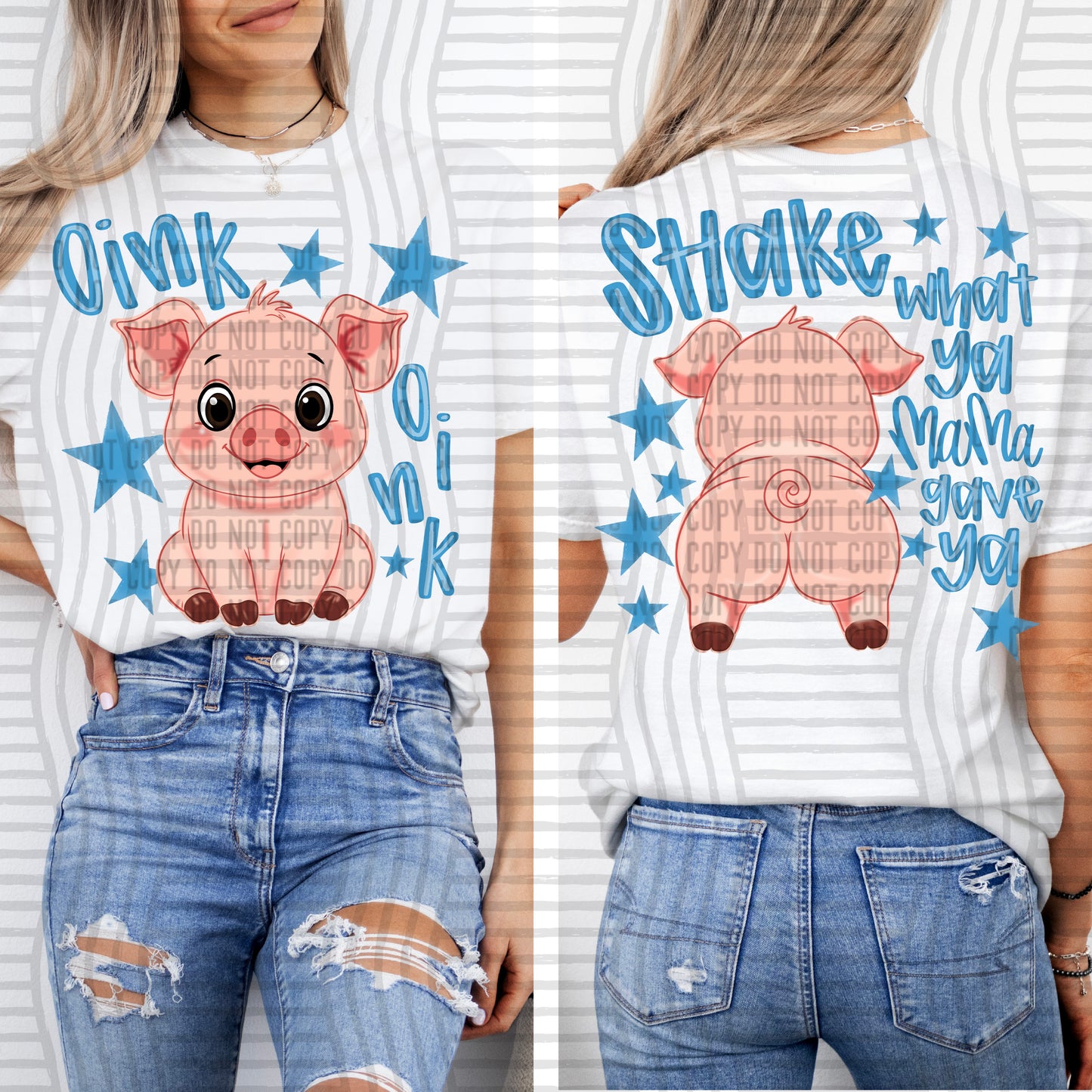 Shake what ya mama gave ya (piggy) (Front and Back) - Digital Download 300DPI PNG FILE