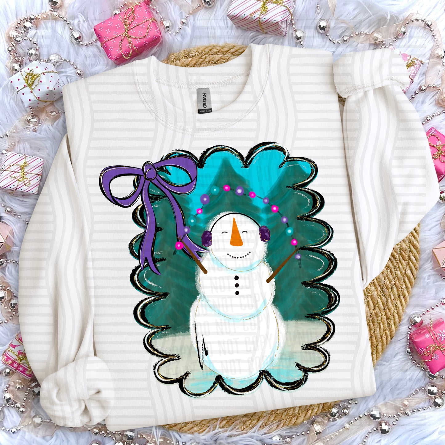 Snowman Lights - Hand Drawn 300DPI PNG FILE