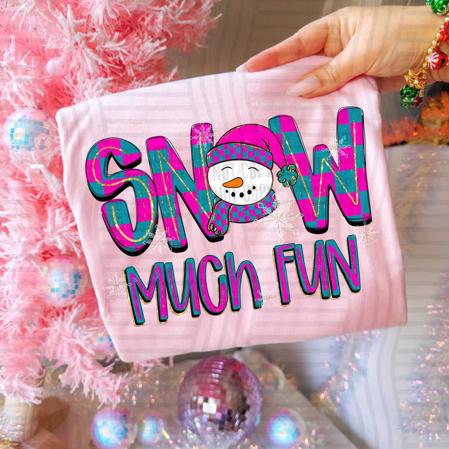 Snow Much Fun - Preppy Snowman 300DPI PNG FILE