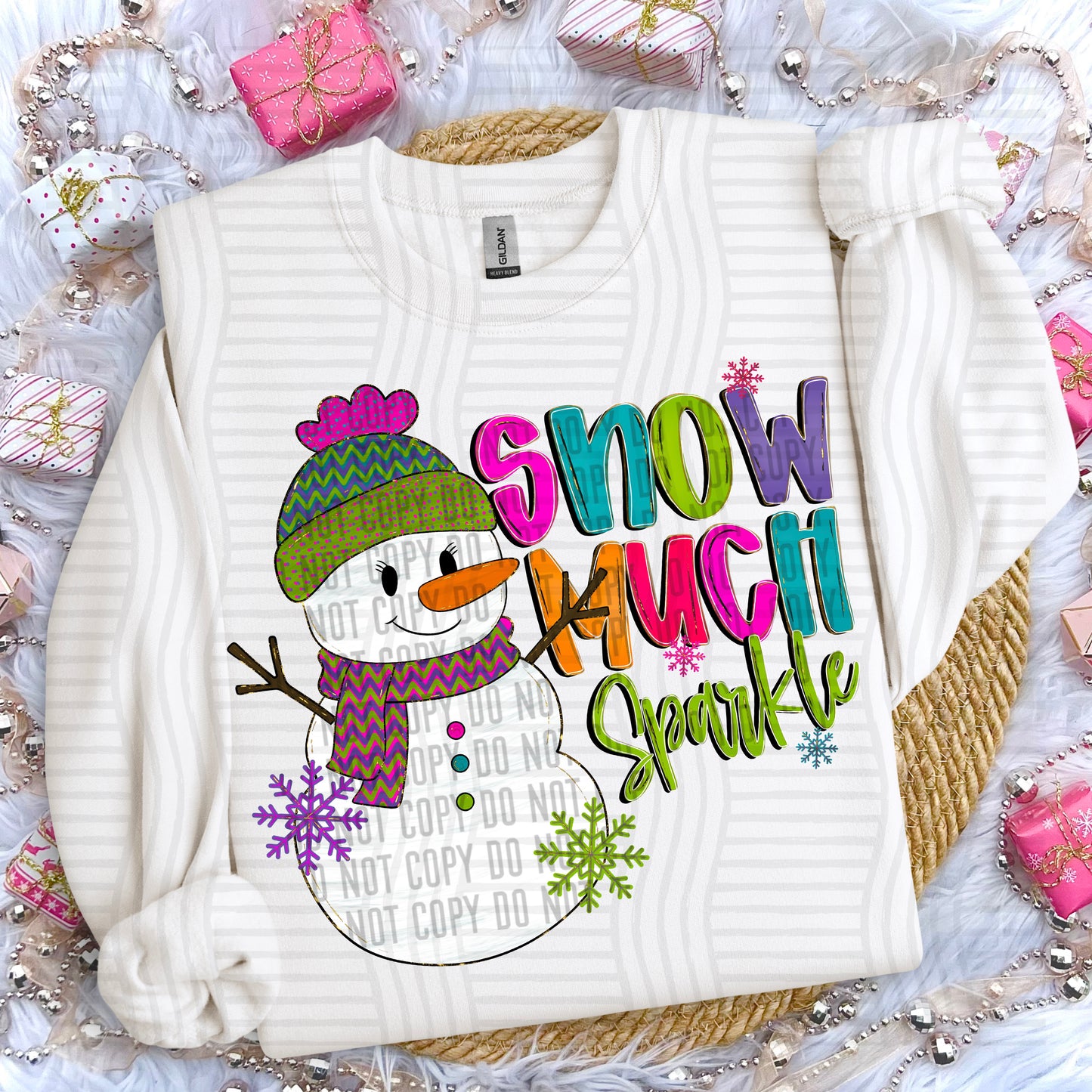 Snow Much Sparkle - Snowman - Hand Drawn 300DPI PNG FILE