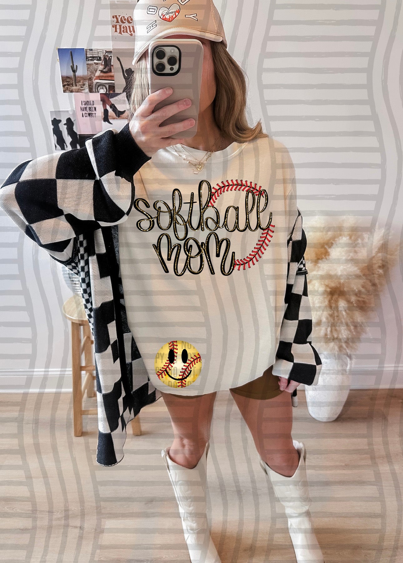 Thread Baseball (softball) Mom FULL SIZE comes with both front/back designs - 300DPI PNG FILE