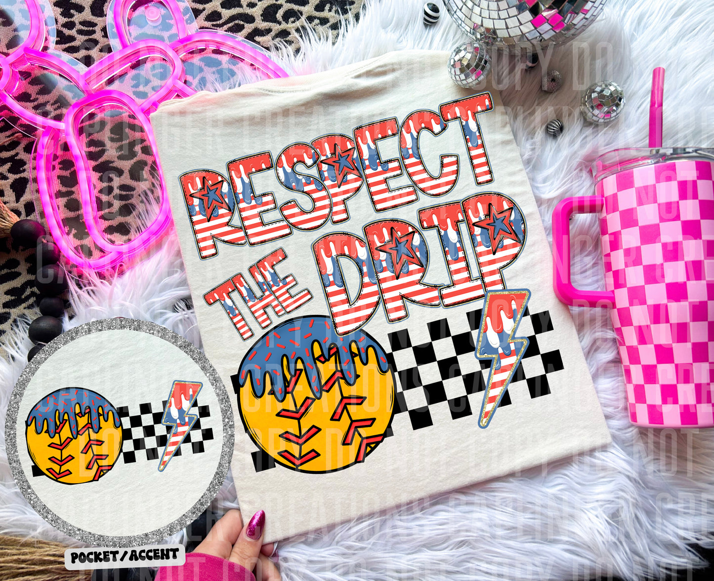 RWB Respect the drip w/POCKETS - Dropdown Digital Download 300DPI PNG FILE