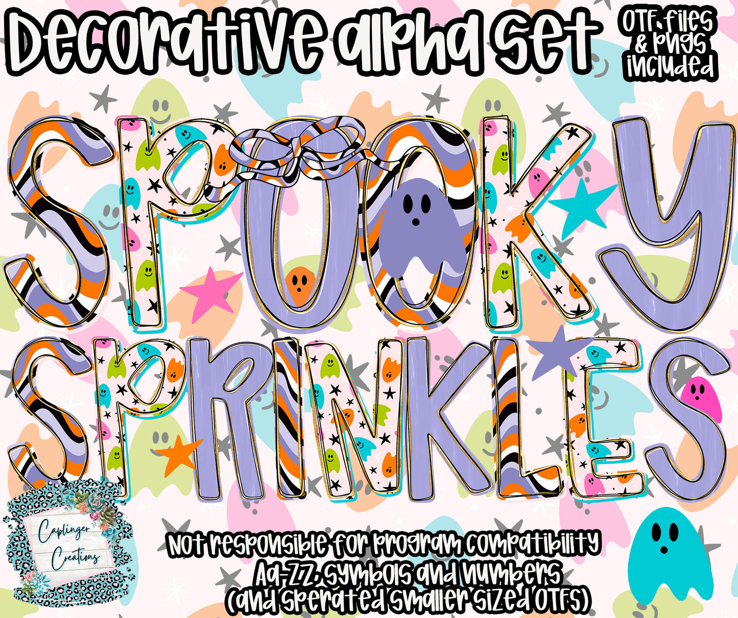 Spooky Sprinkles - TYPEABLE OTF FONT + PNGS - Digital download
