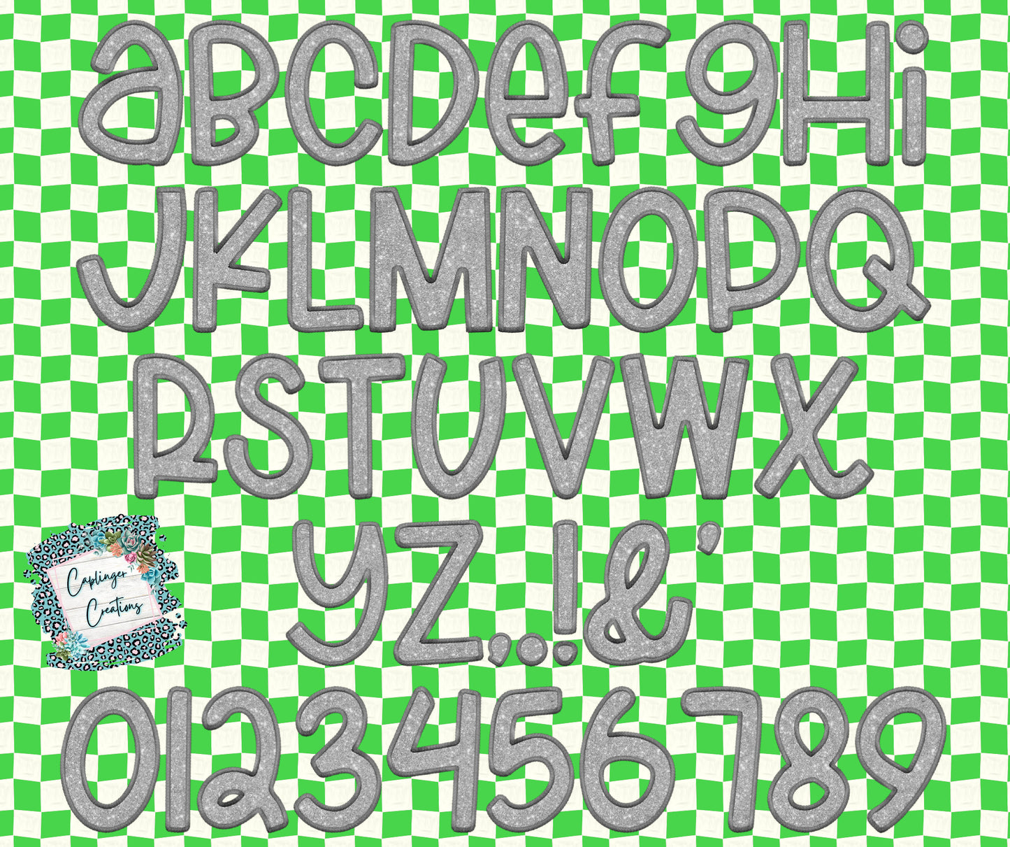 TANGLED - OTF - Change Color with color overlay A-Z, #'s and symbols - FAUX EMBROIDERY - Digital download