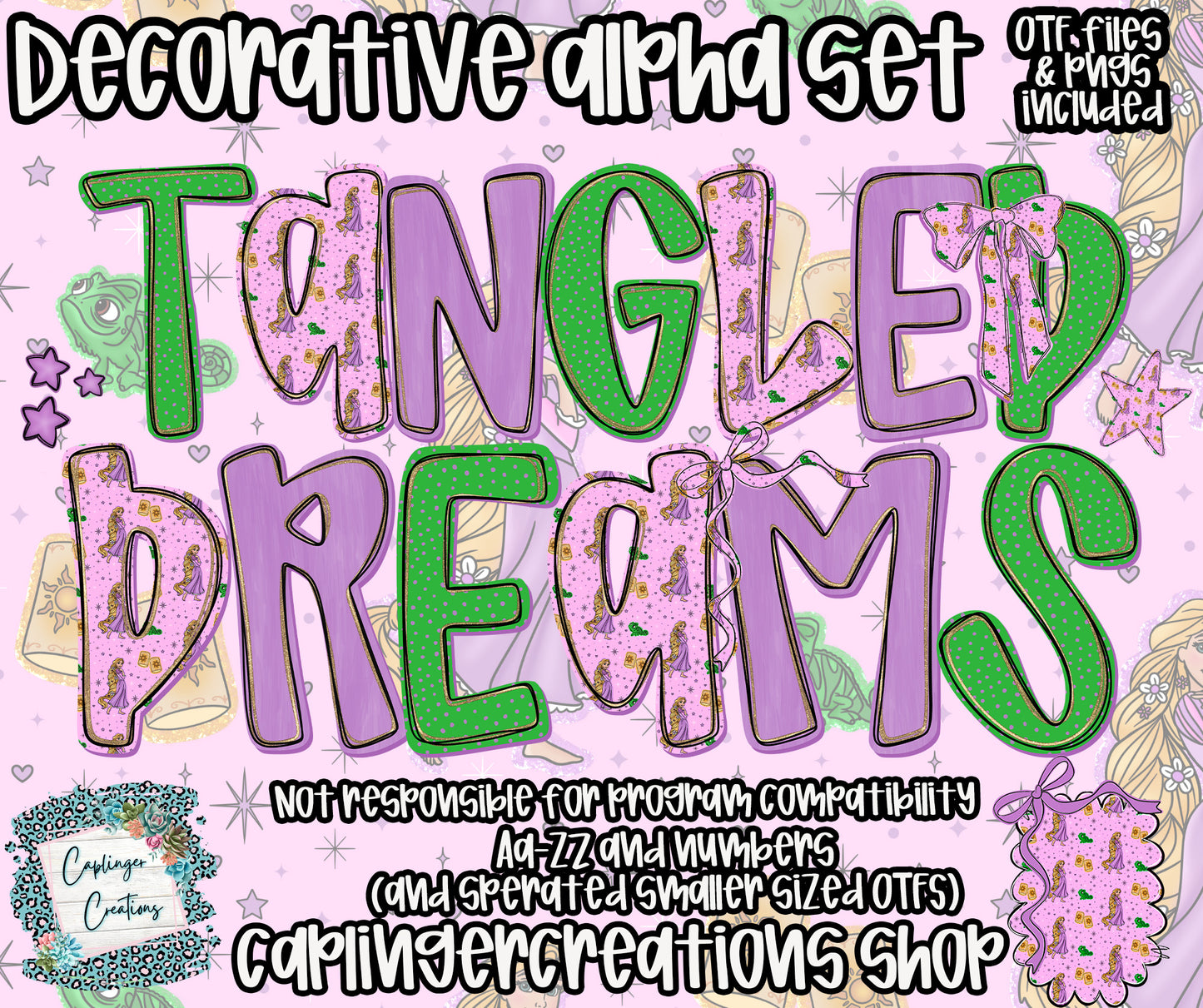 Tangled Dreams - OTF & Drag and Drop PNGS- commercial use included - Digital download