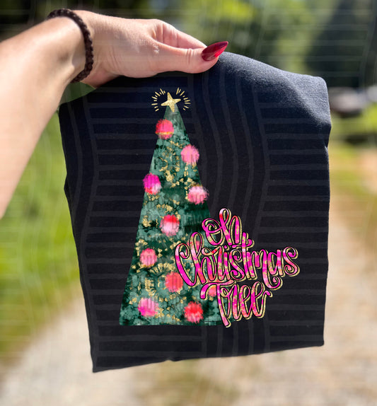 Pink Tie dye Christmas tee - Hand drawn and painted - 300DPI PNG FILE
