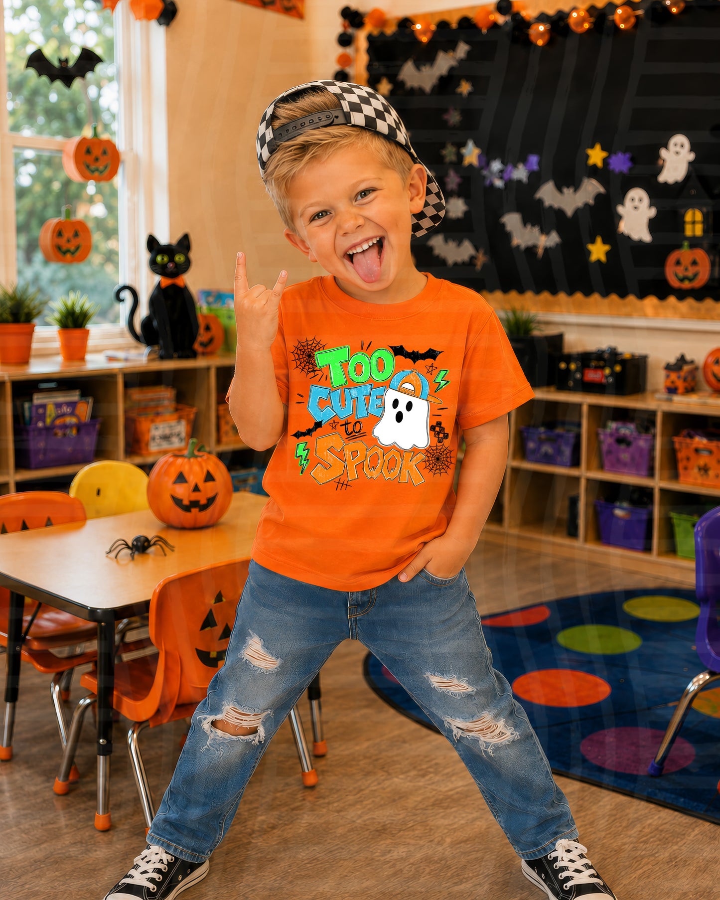 Too cute to Spook - Choose Girl or Boy version - Digital Download 300DPI PNG FILE