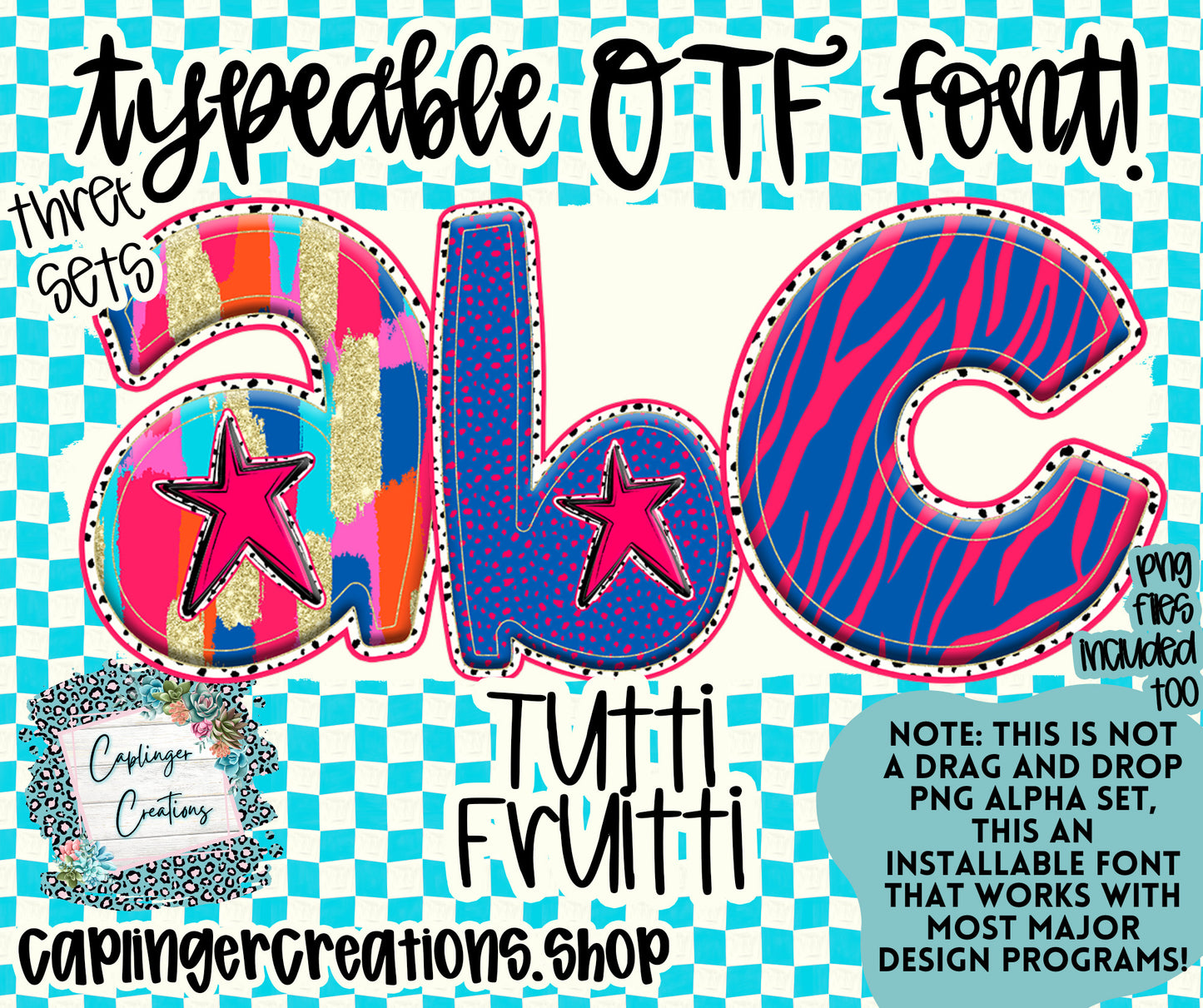 Tutti Fruitti - TYPEABLE OTF FONT + PNGS - Digital download