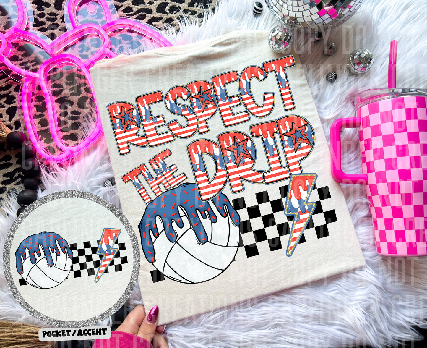 RWB Respect the drip w/POCKETS - Dropdown Digital Download 300DPI PNG FILE
