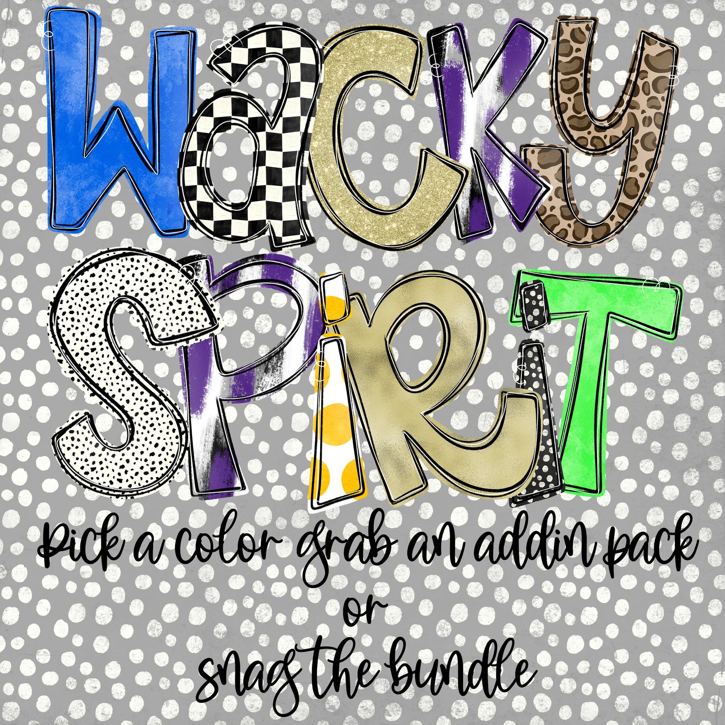 Wacky Spirit Drive or Singles - DRAG AND DROP PNGS- commercial use included - Digital download