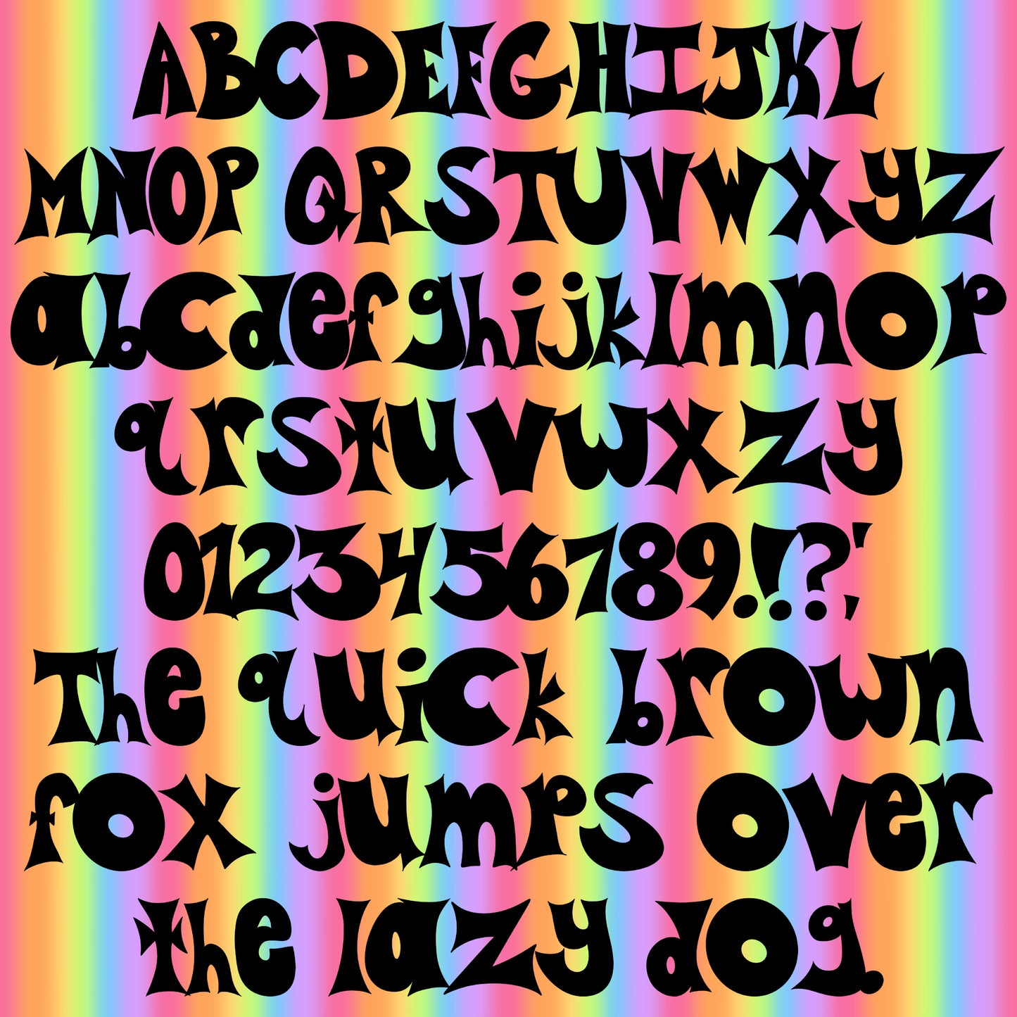 Wavy (hand drawn) - TTF FONT A-Z, # and symbols - Digital download
