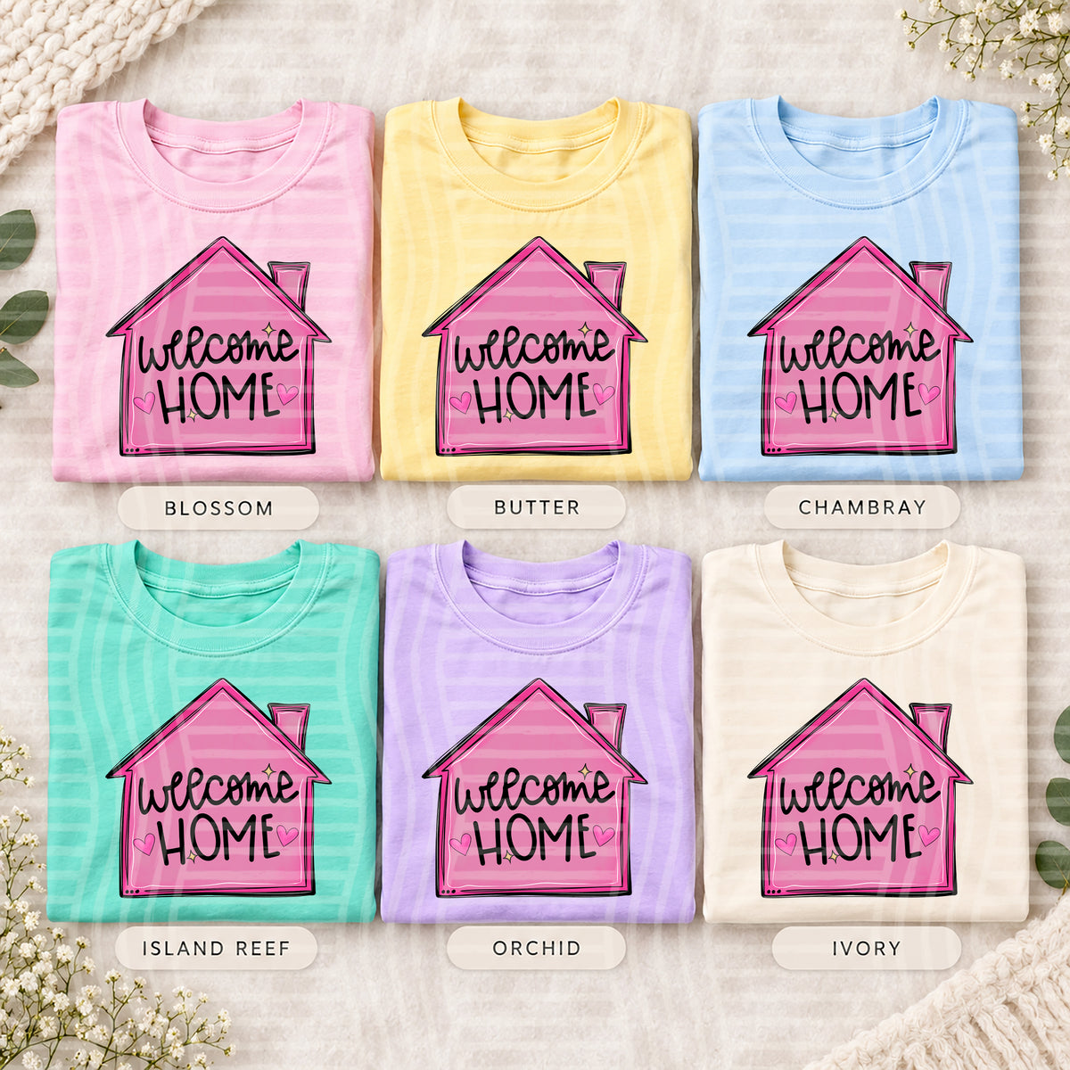Welcome home (3 colors included) - 300 DPI digital download
