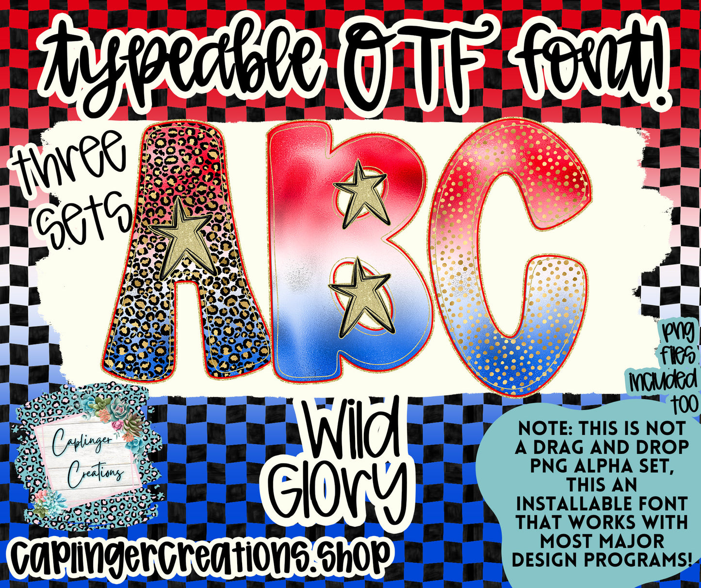 Wild Glory - TYPEABLE OTF FONT + PNGS - Digital download