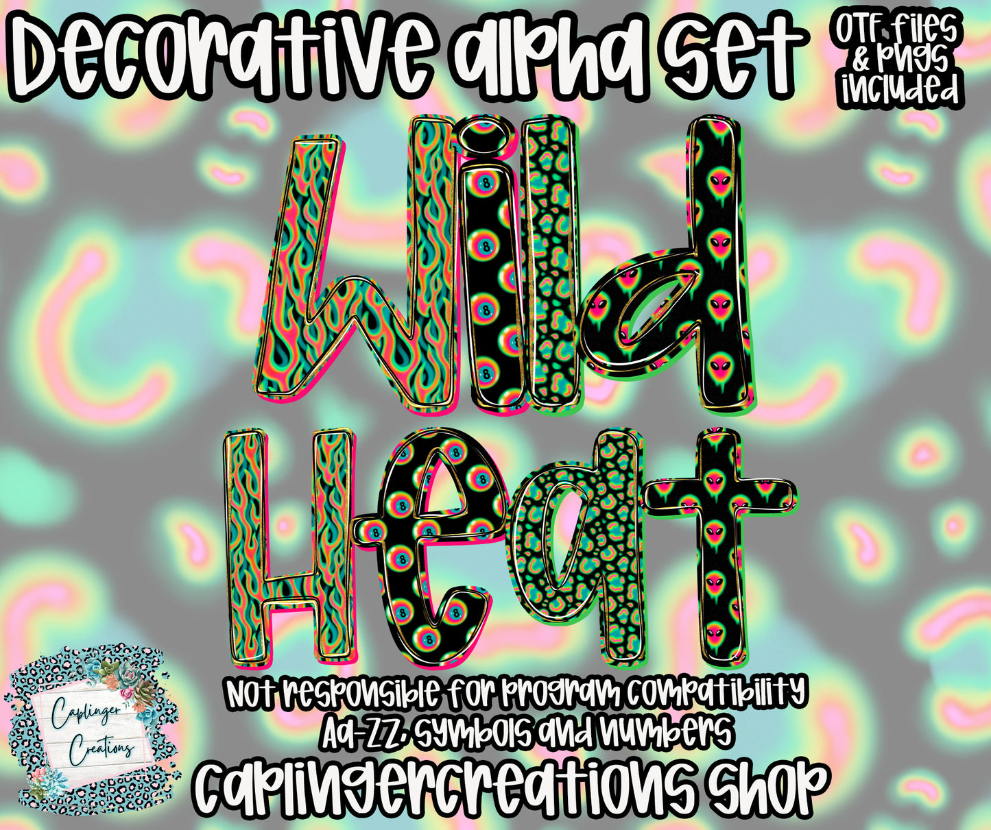 Wild Heat - OTF & Drag and Drop PNGS- commercial use included - Digital download