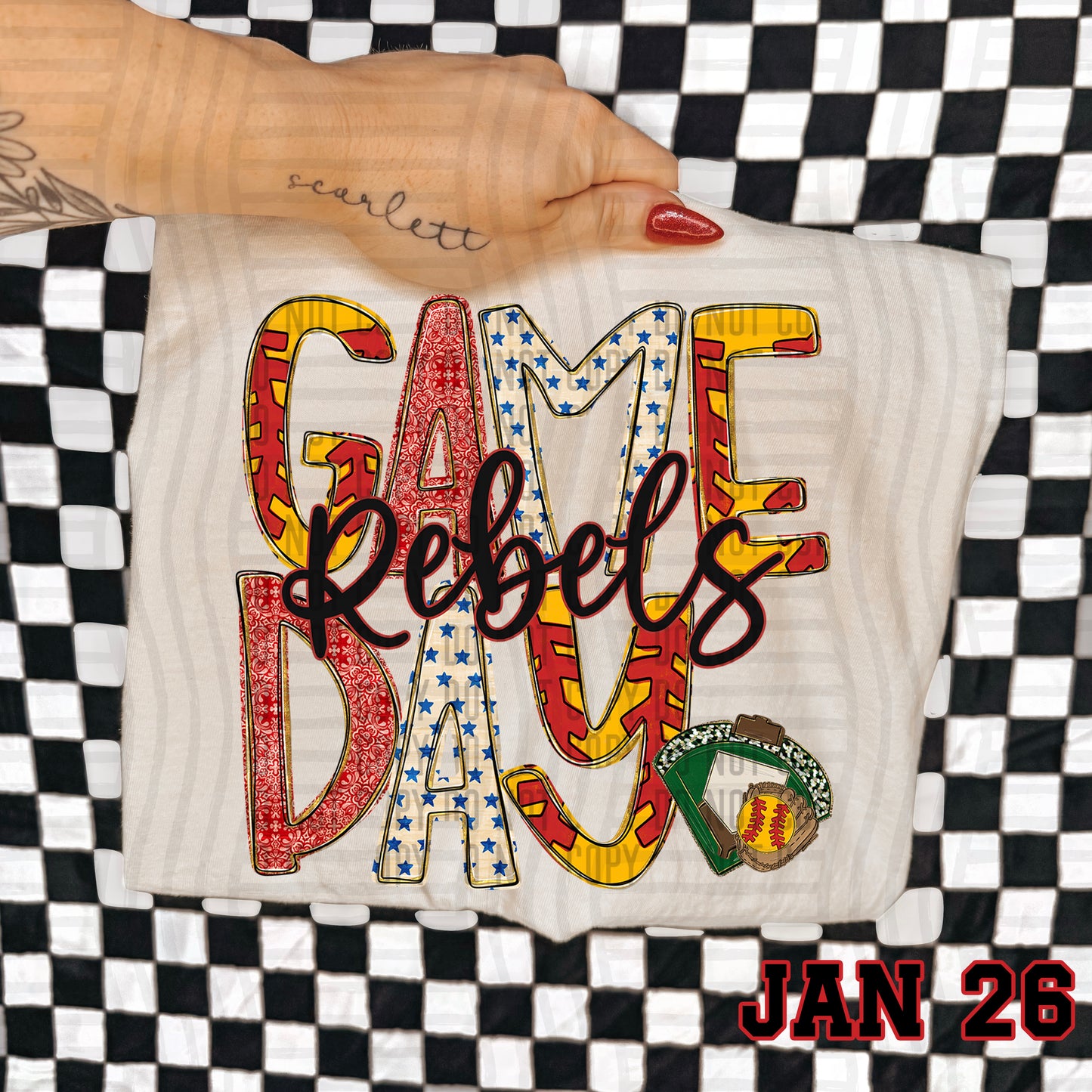 Game Day Softball- Custom + DROPDOWN - 300 DPI digital download