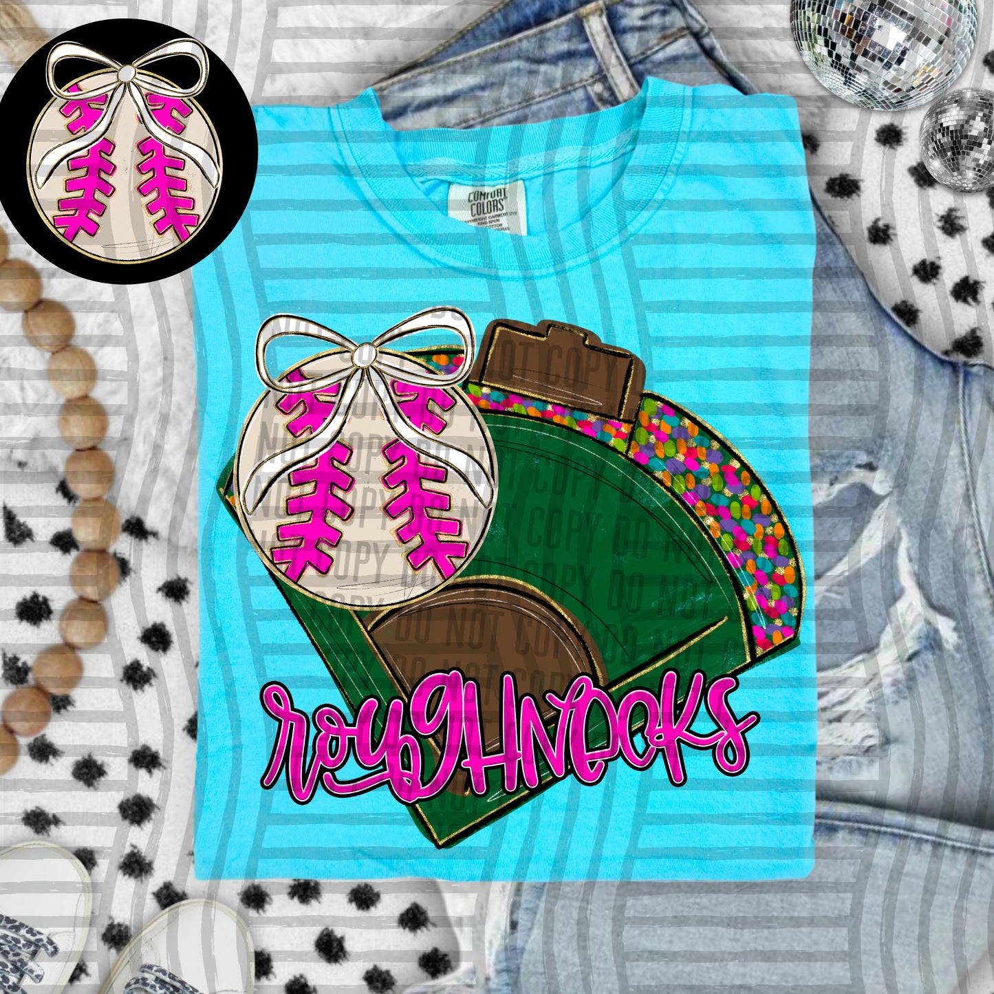 Preppy Baseball Field -optional pocket + Custom + Dropdown - 300 dpi Digital Download