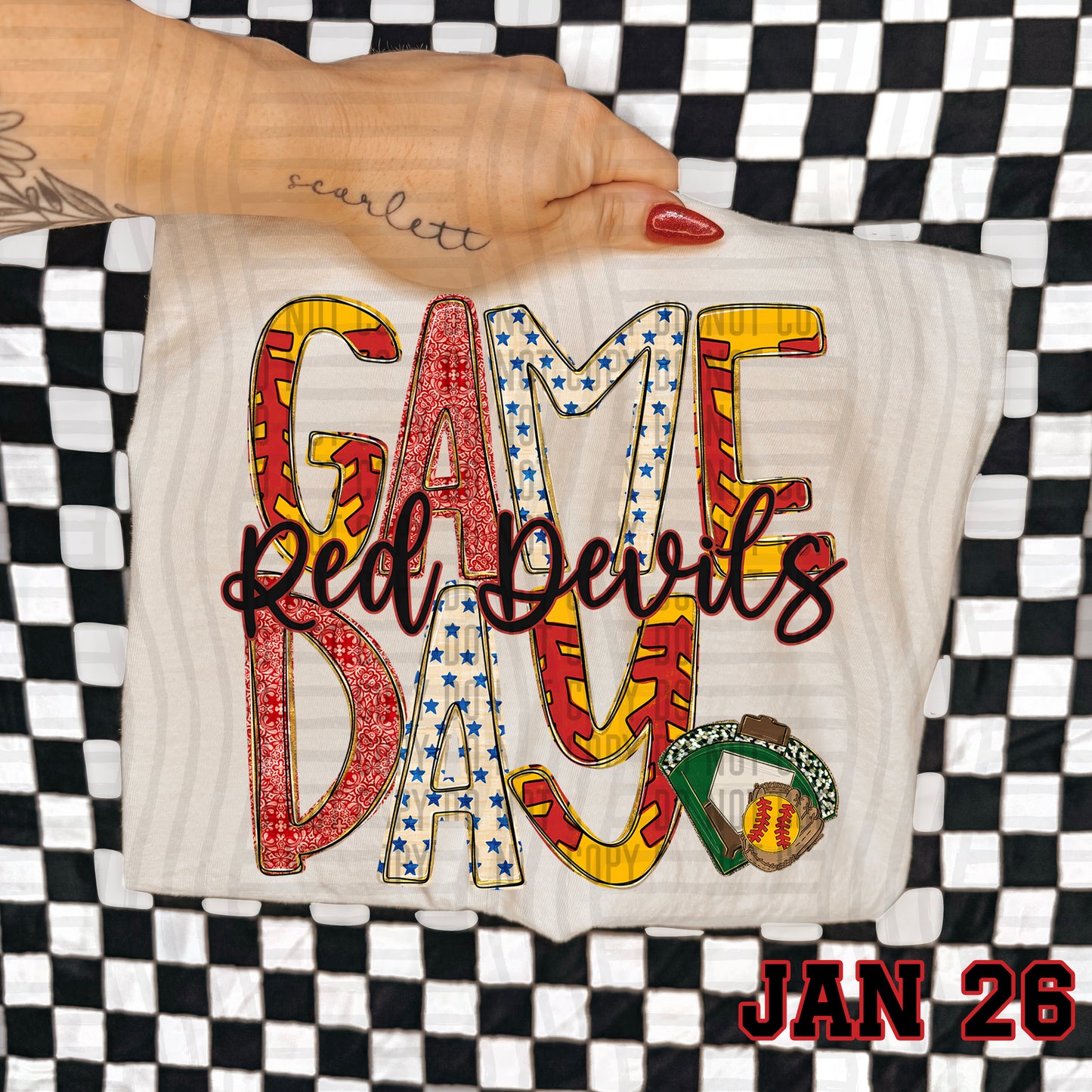 Game Day Softball- Custom + DROPDOWN - 300 DPI digital download