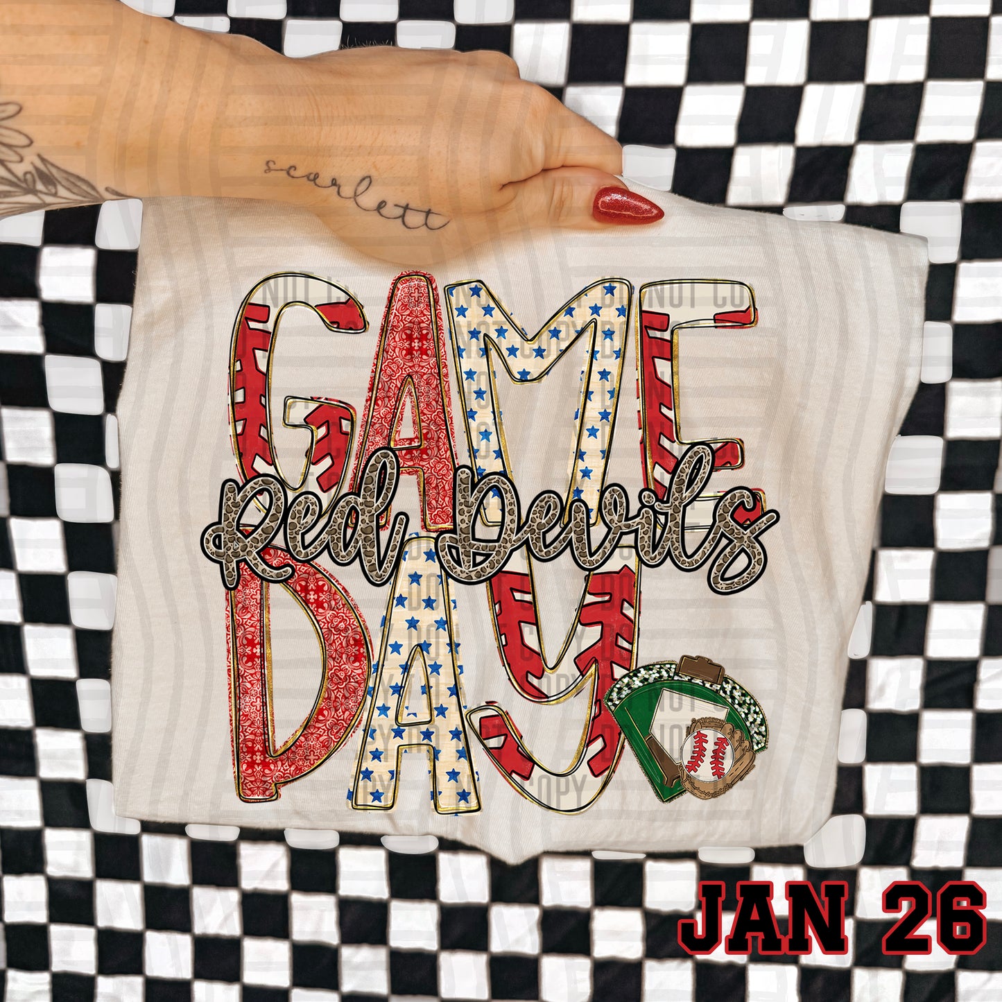 Game Day Baseball LEOPARD PRINT CENTER - Custom + DROPDOWN - 300 DPI digital download