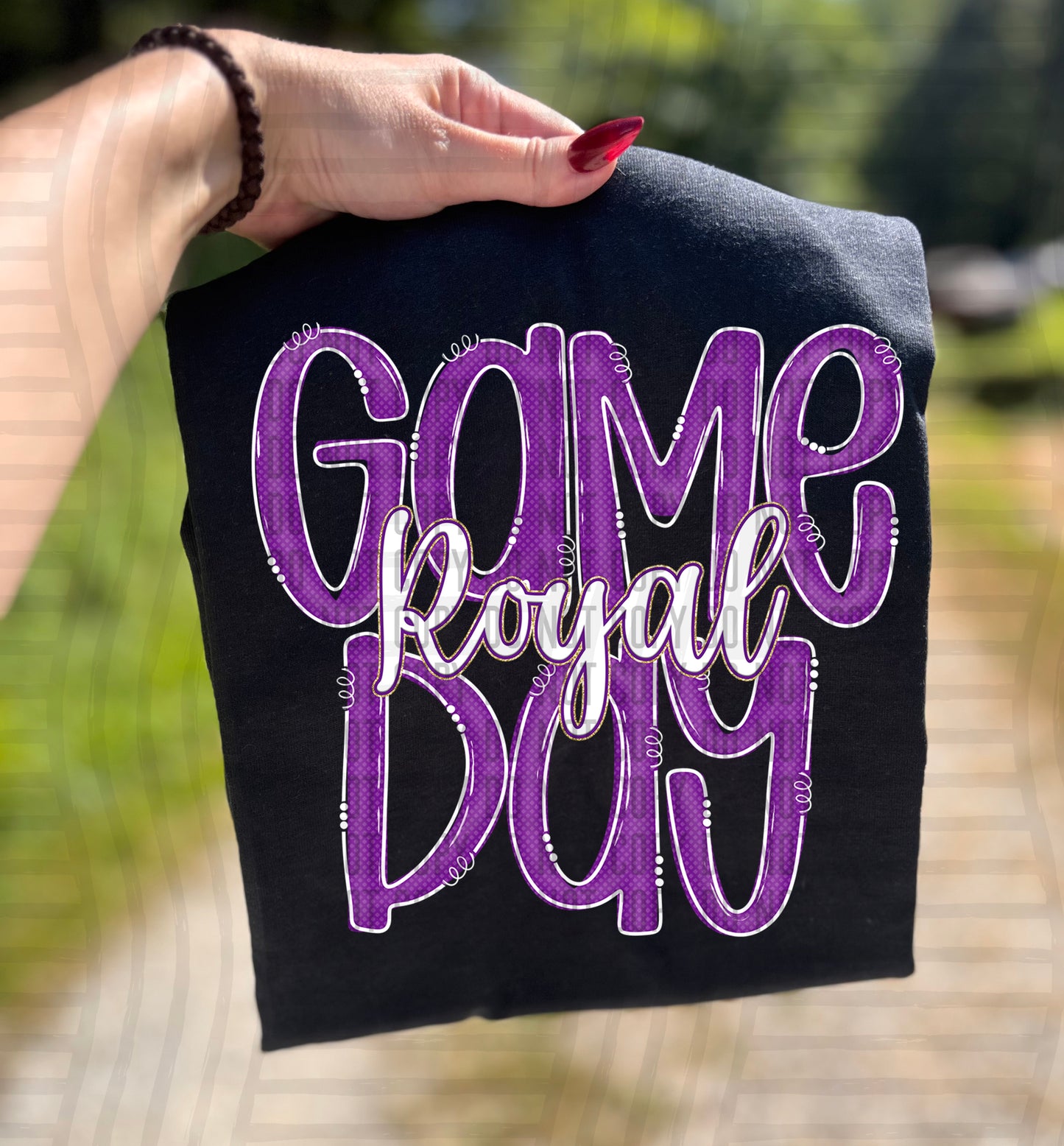 Purple - GAME DAY Doodles - 300 dpi Digital Download
