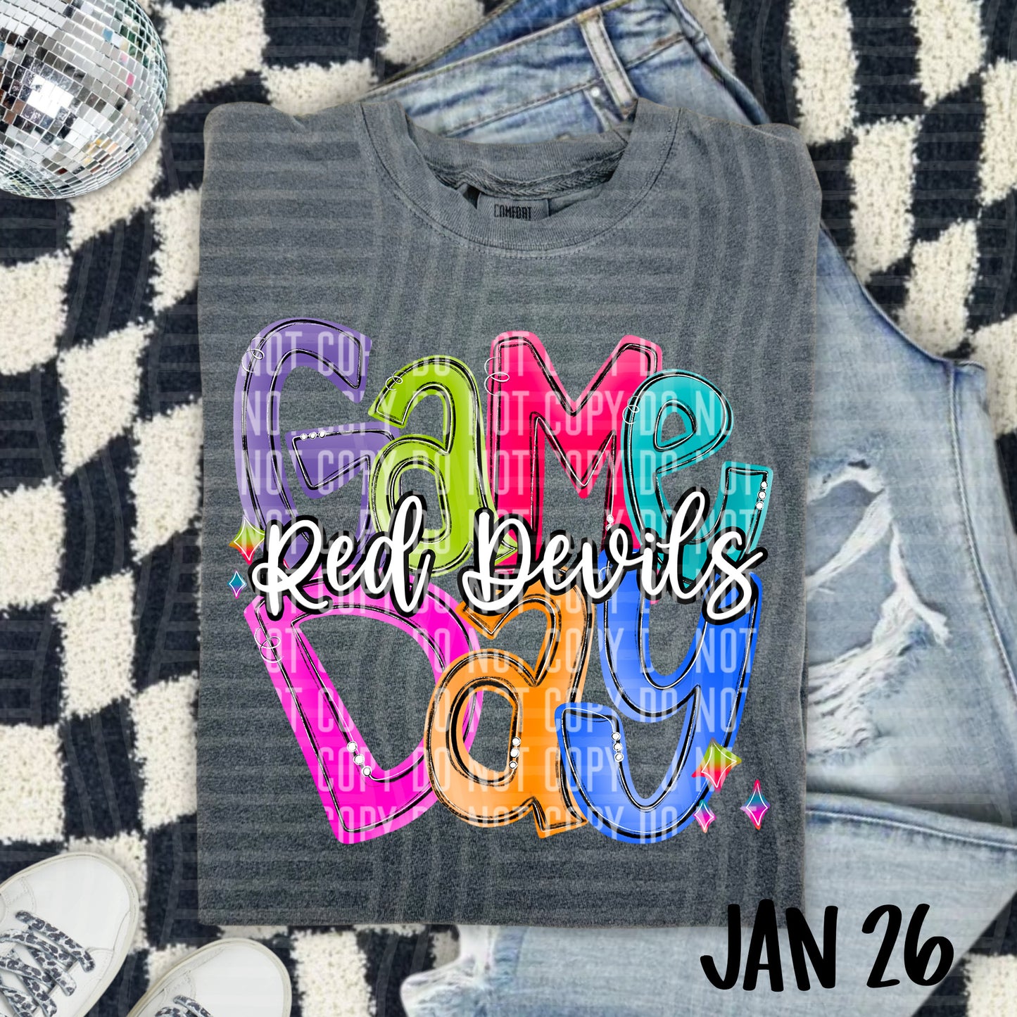 Hand Lettered Bright Preppy Game Day  - Custom + DROPDOWN - 300 DPI digital download