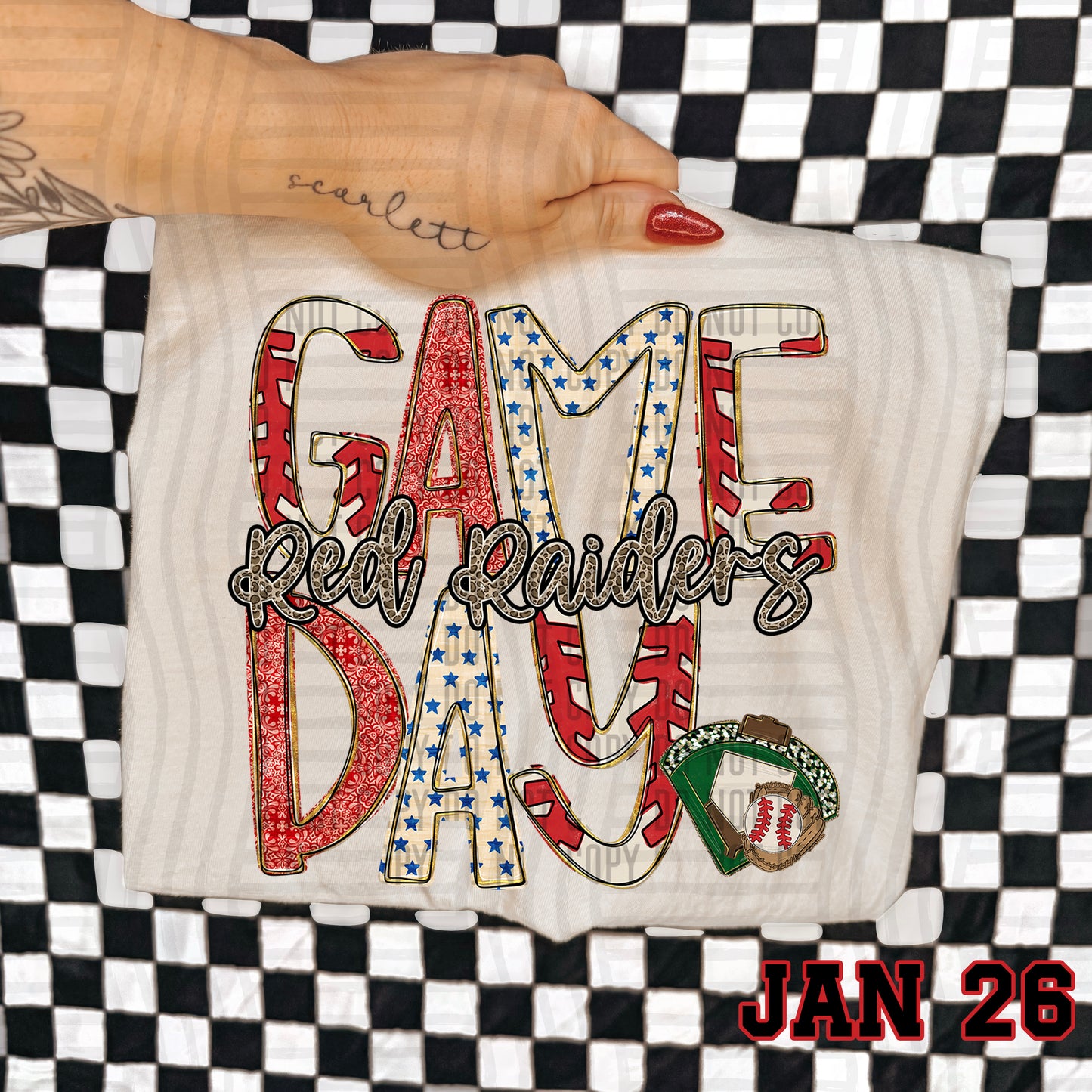 Game Day Baseball LEOPARD PRINT CENTER - Custom + DROPDOWN - 300 DPI digital download