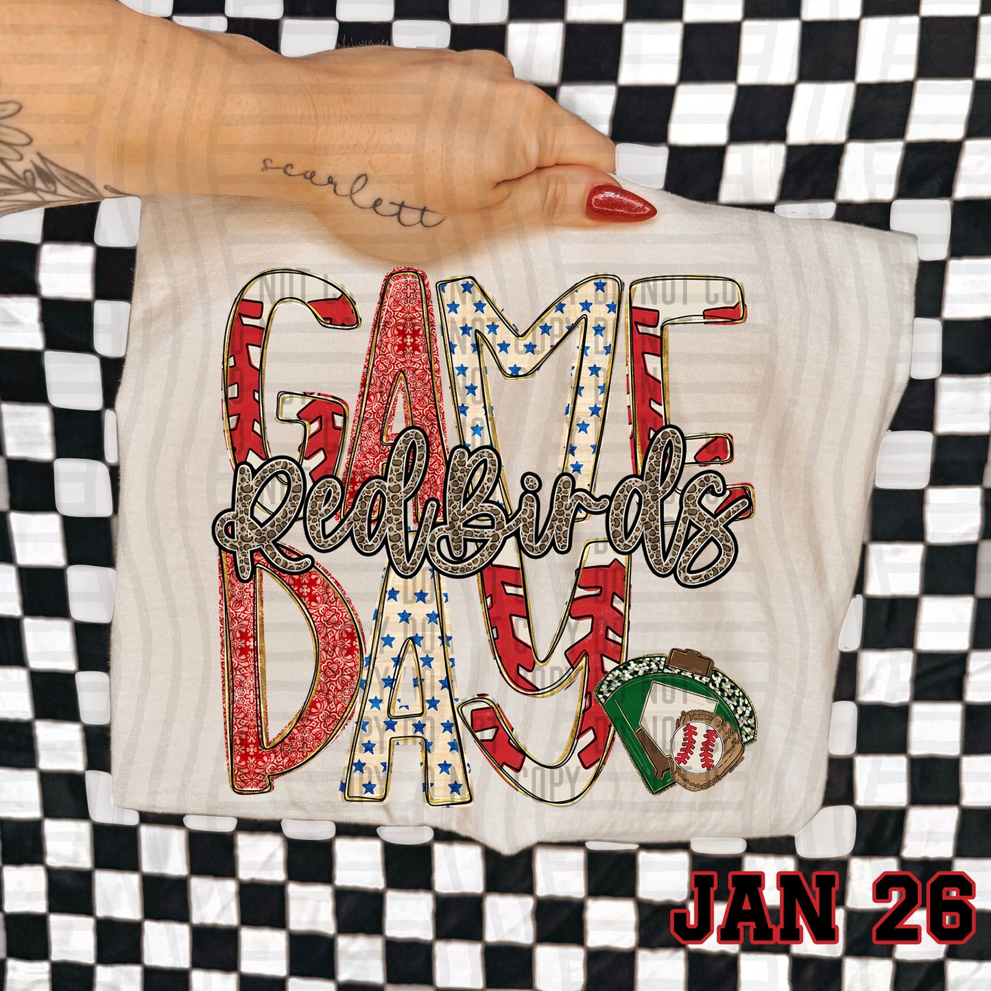 Game Day Baseball LEOPARD PRINT CENTER - Custom + DROPDOWN - 300 DPI digital download