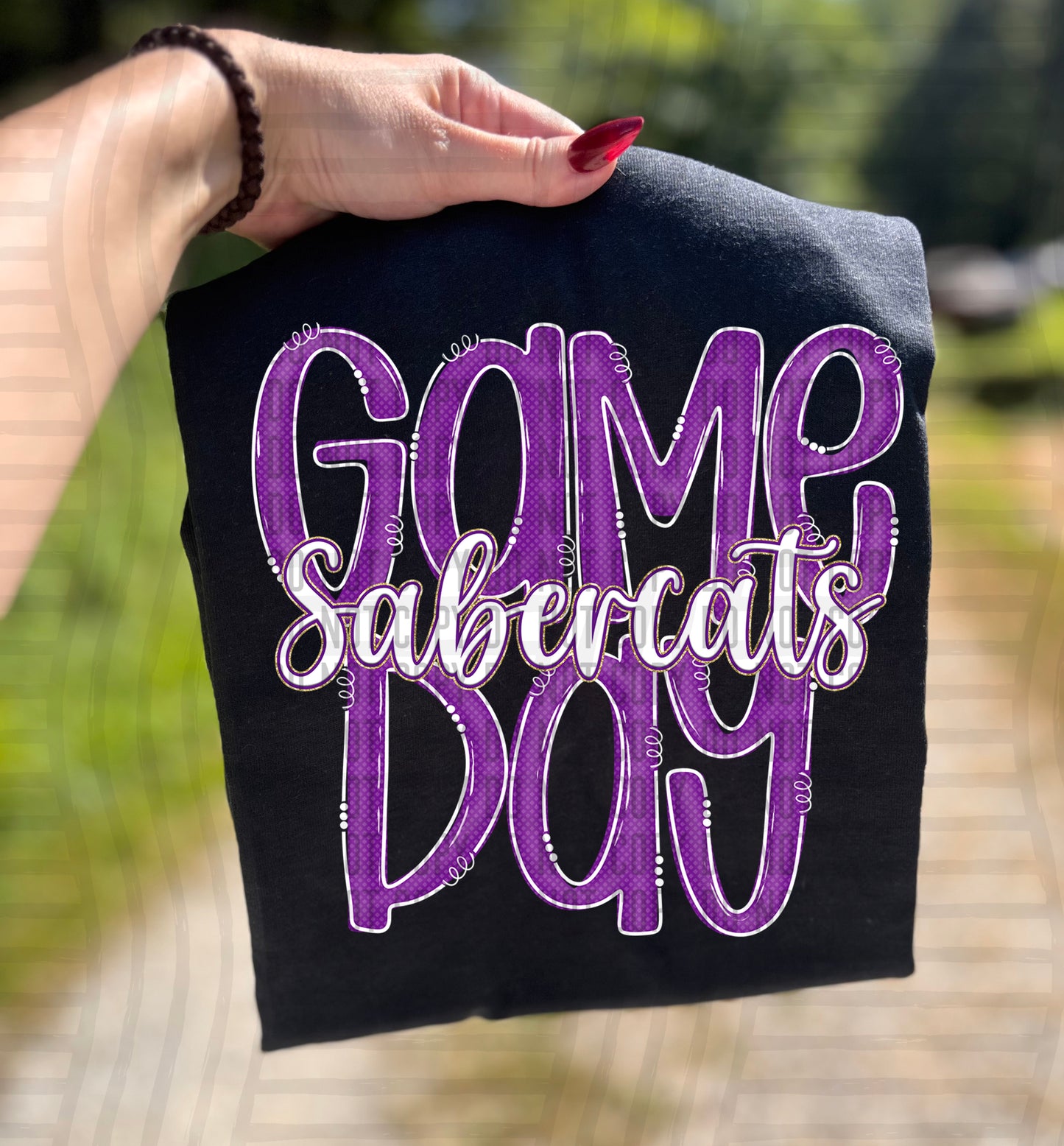 Purple - GAME DAY Doodles - 300 dpi Digital Download