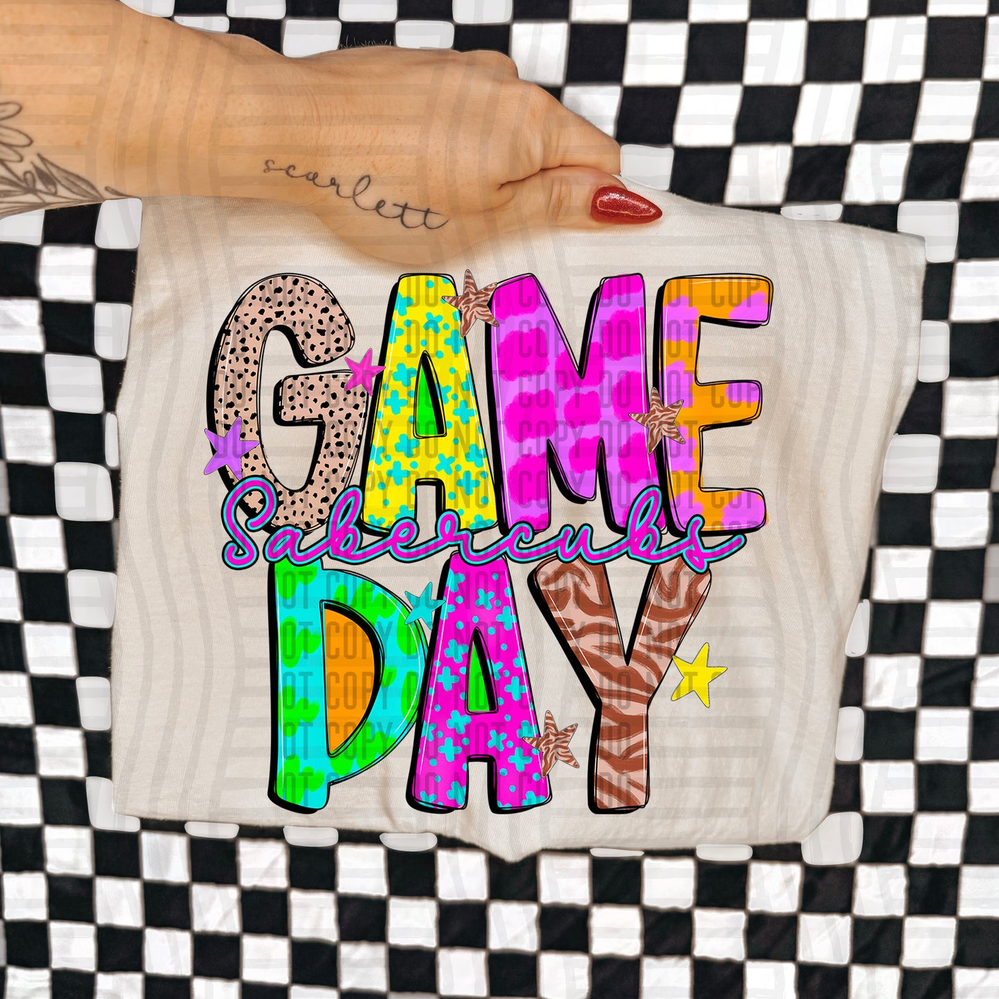 Funky Mix Up Game Day Custom + Dropdown  - 300 dpi Digital Download