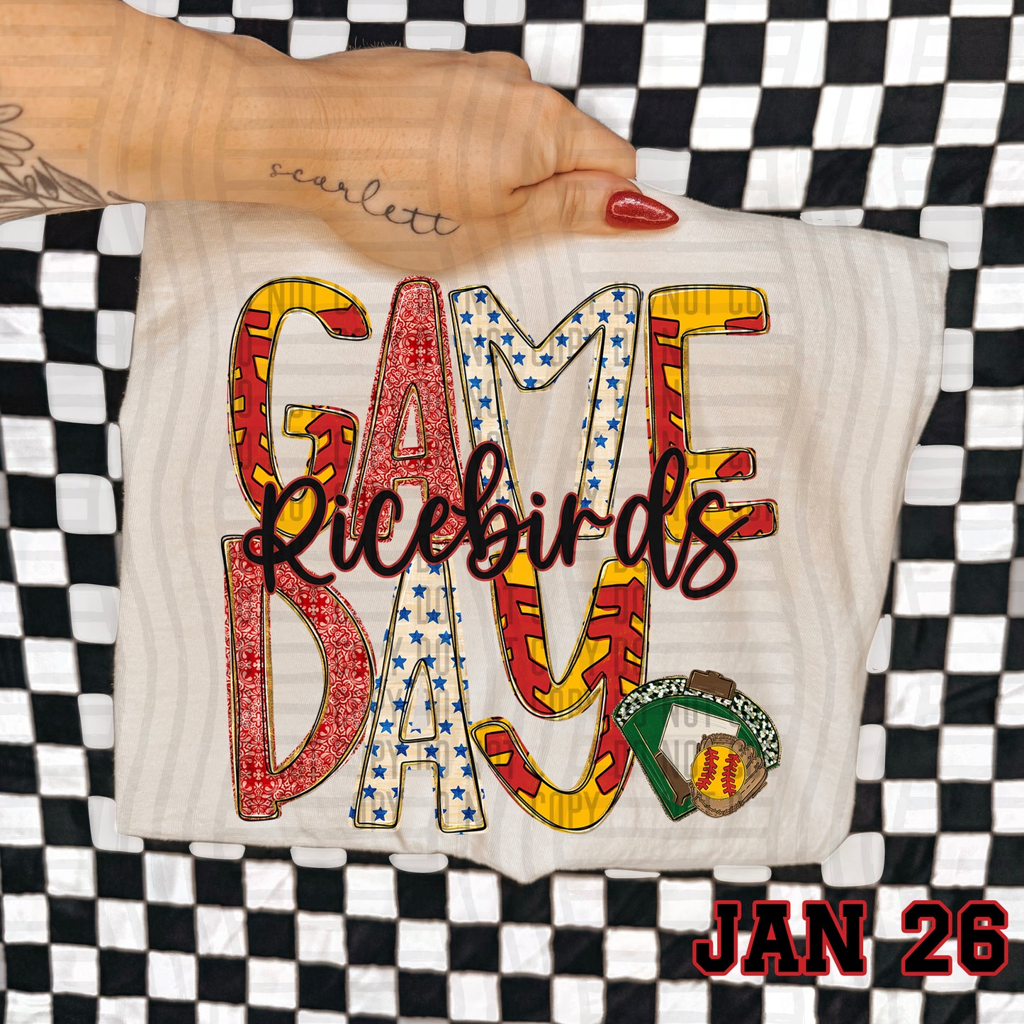 Game Day Softball- Custom + DROPDOWN - 300 DPI digital download