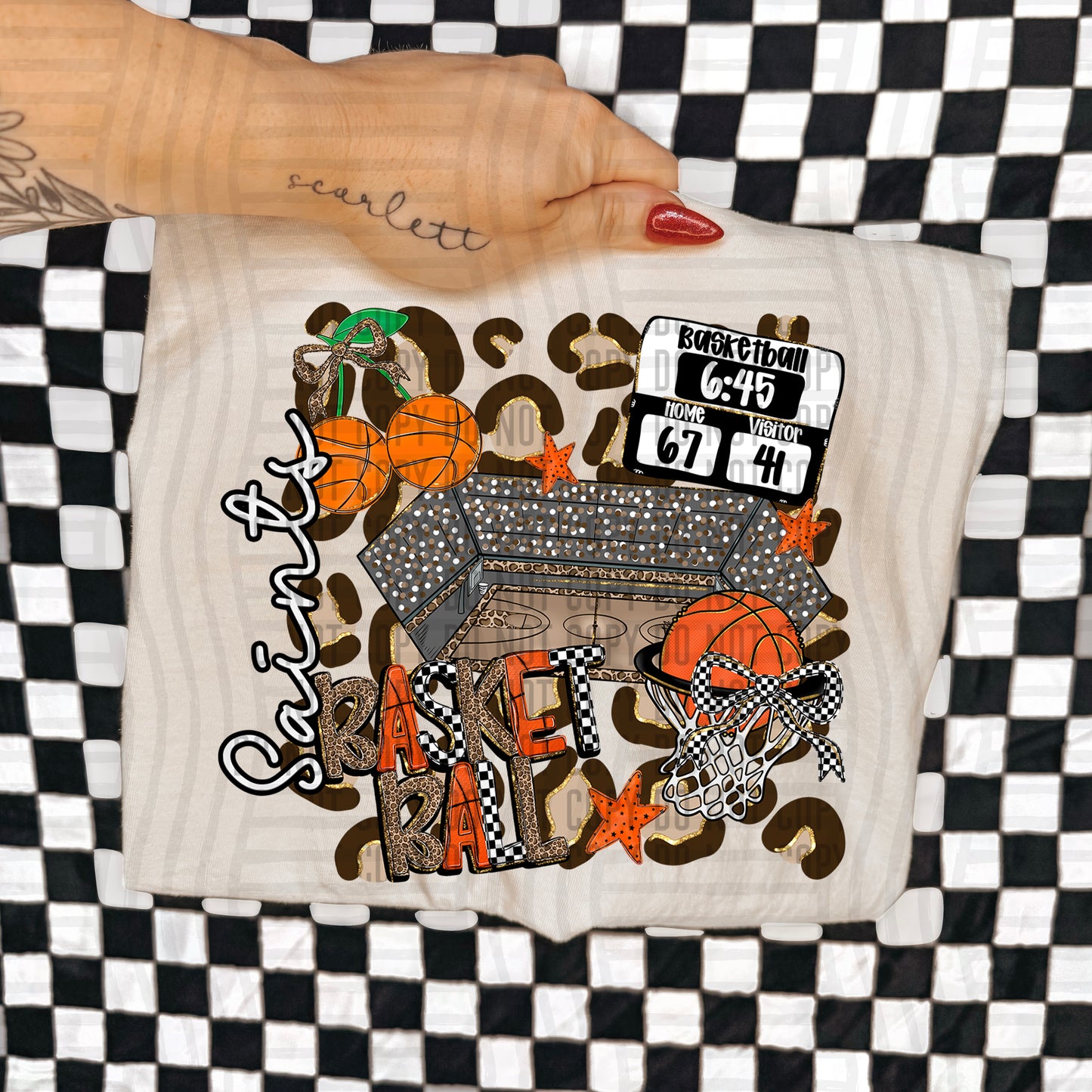 Basketball Leop - Custom + Dropdown  - 300 dpi Digital Download