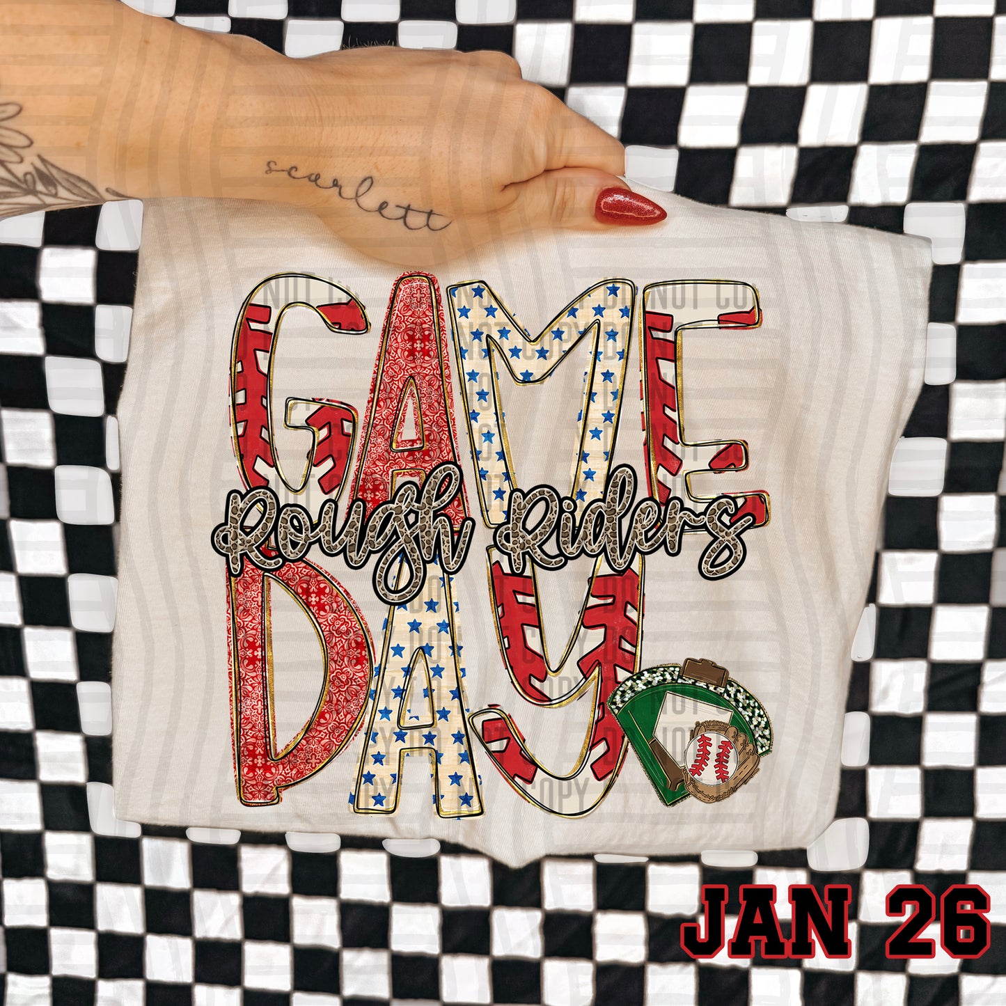 Game Day Baseball LEOPARD PRINT CENTER - Custom + DROPDOWN - 300 DPI digital download