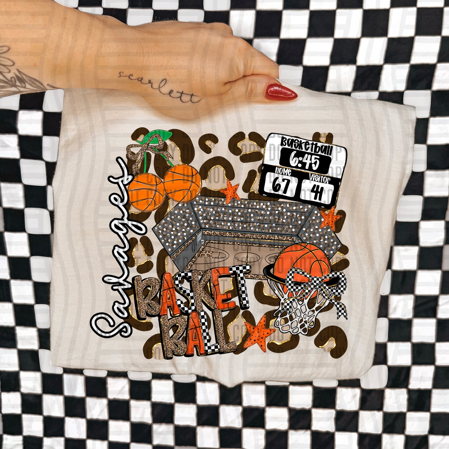 Basketball Leop - Custom + Dropdown  - 300 dpi Digital Download