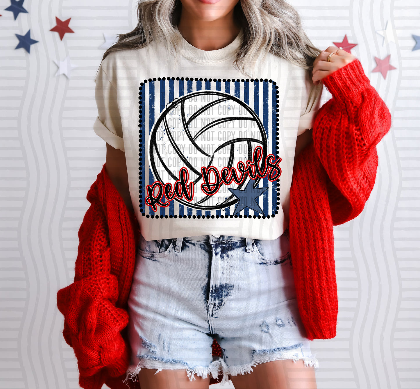 Volleyball RWB Framed -  Custom + DROPDOWN - 300 DPI digital download