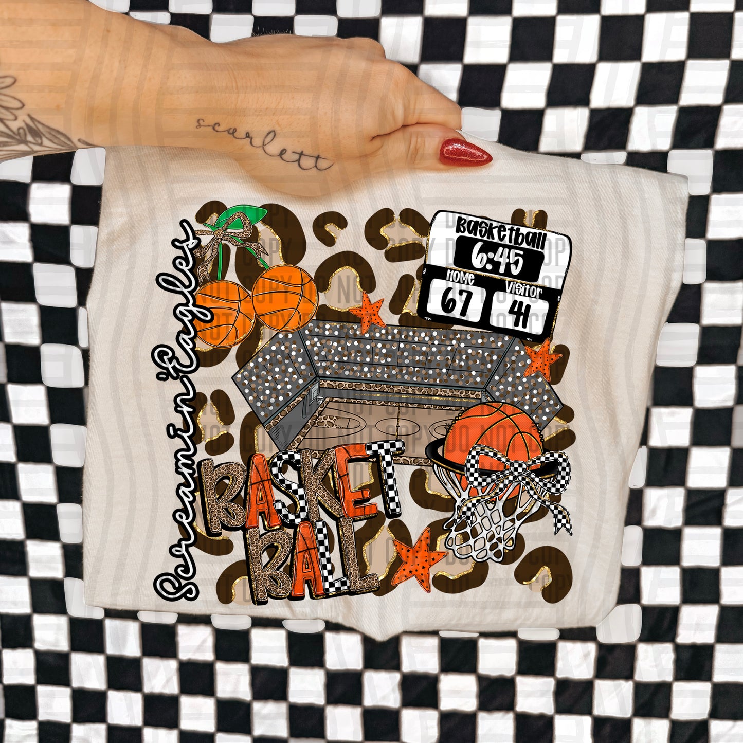 Basketball Leop - Custom + Dropdown  - 300 dpi Digital Download