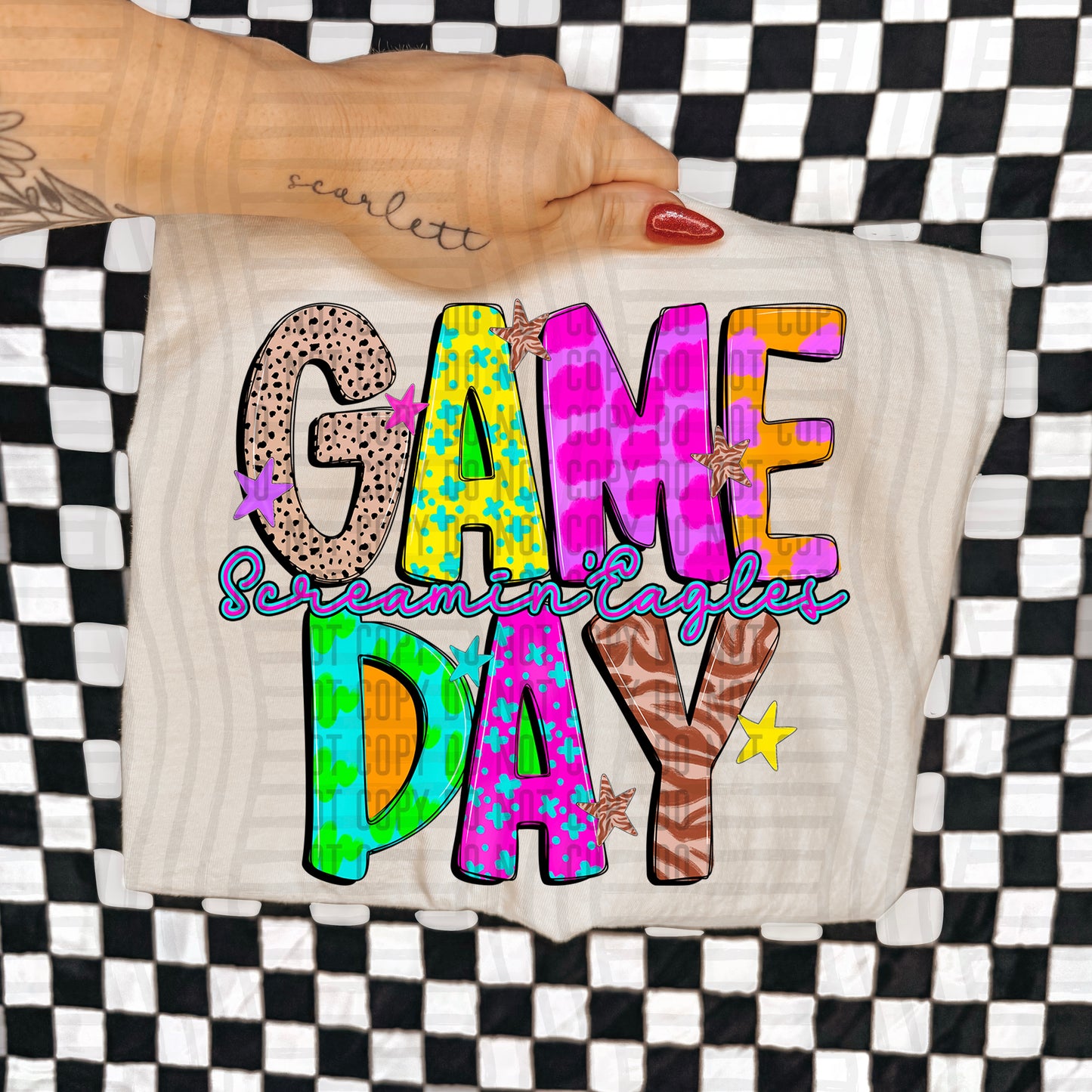 Funky Mix Up Game Day Custom + Dropdown  - 300 dpi Digital Download