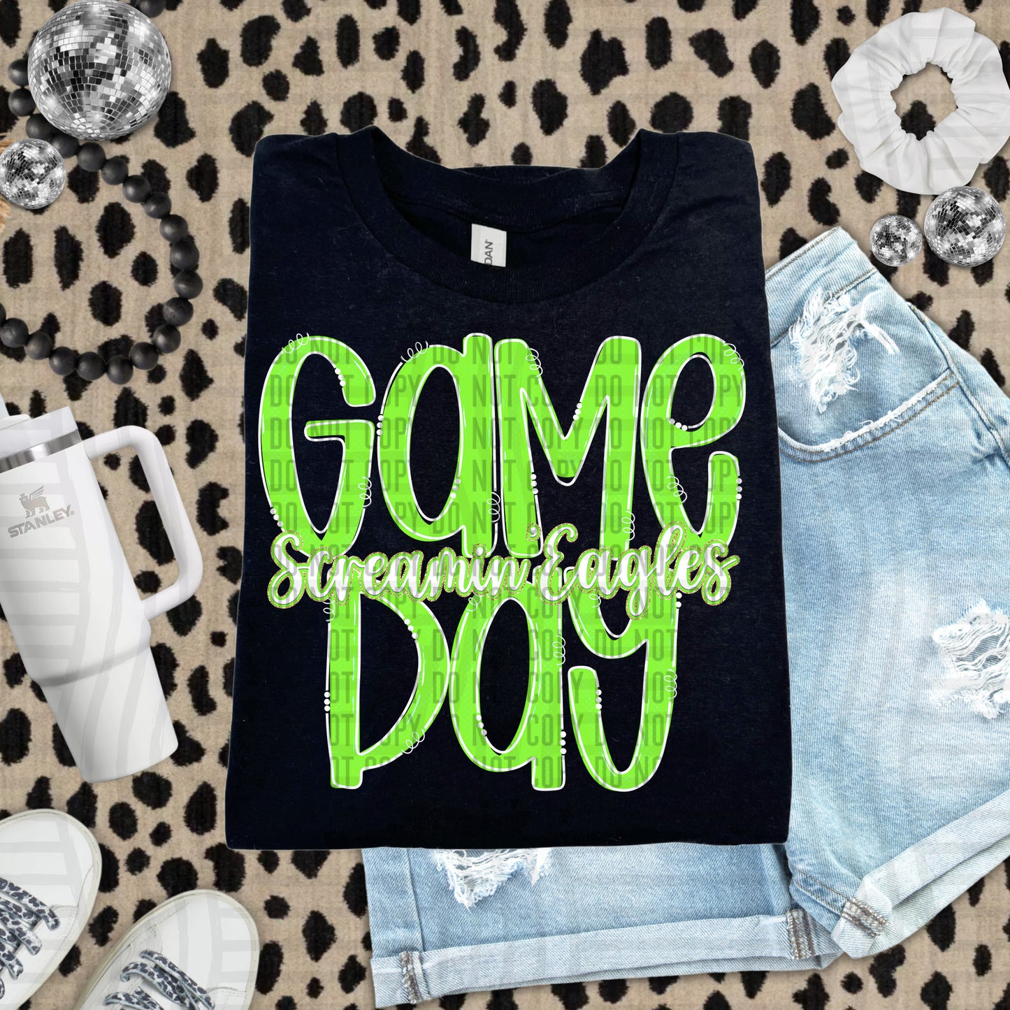 Lime- GAME DAY Doodles - 300 dpi Digital Download