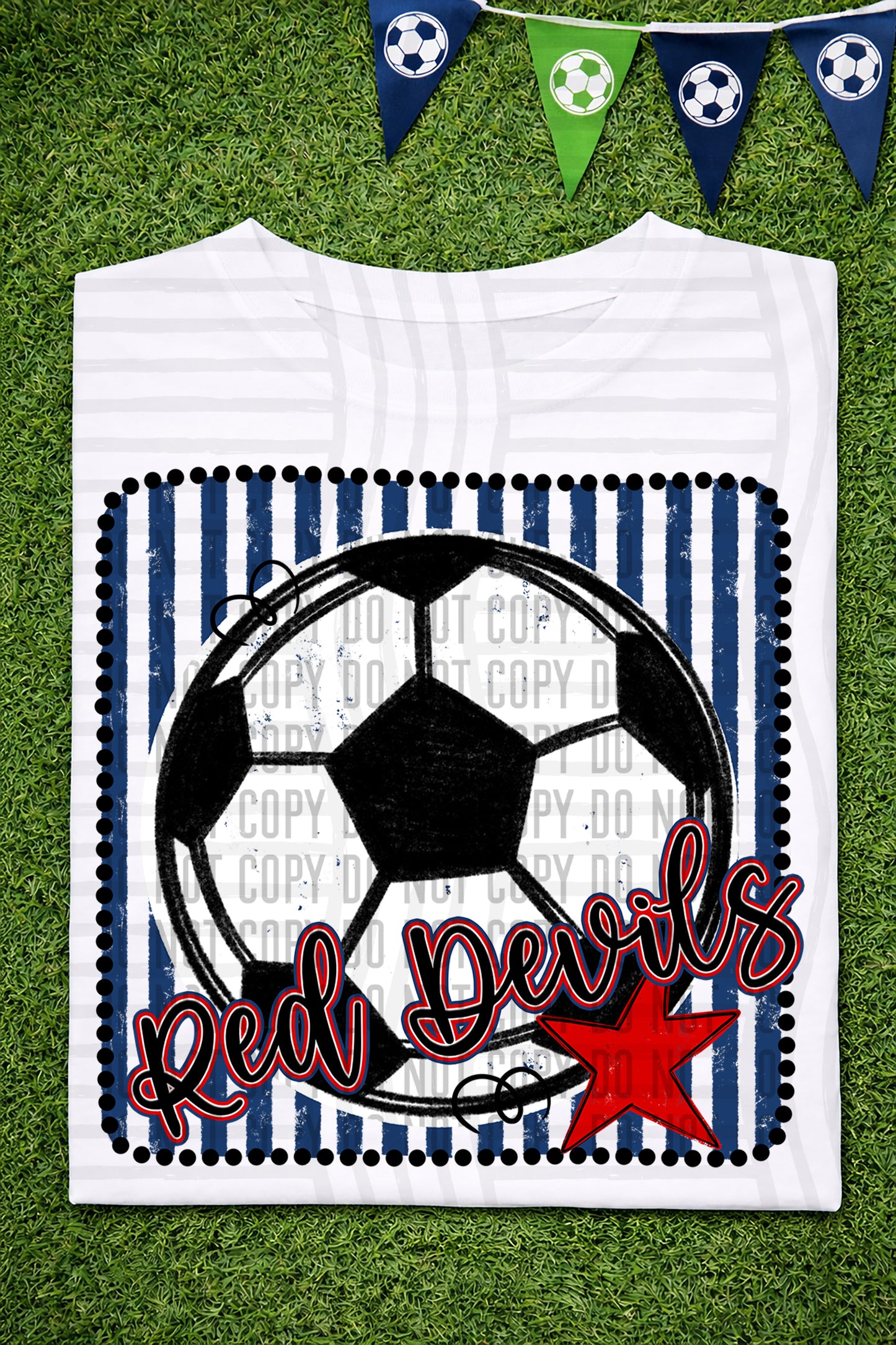 Soccer RWB Framed -  Custom + DROPDOWN - 300 DPI digital download