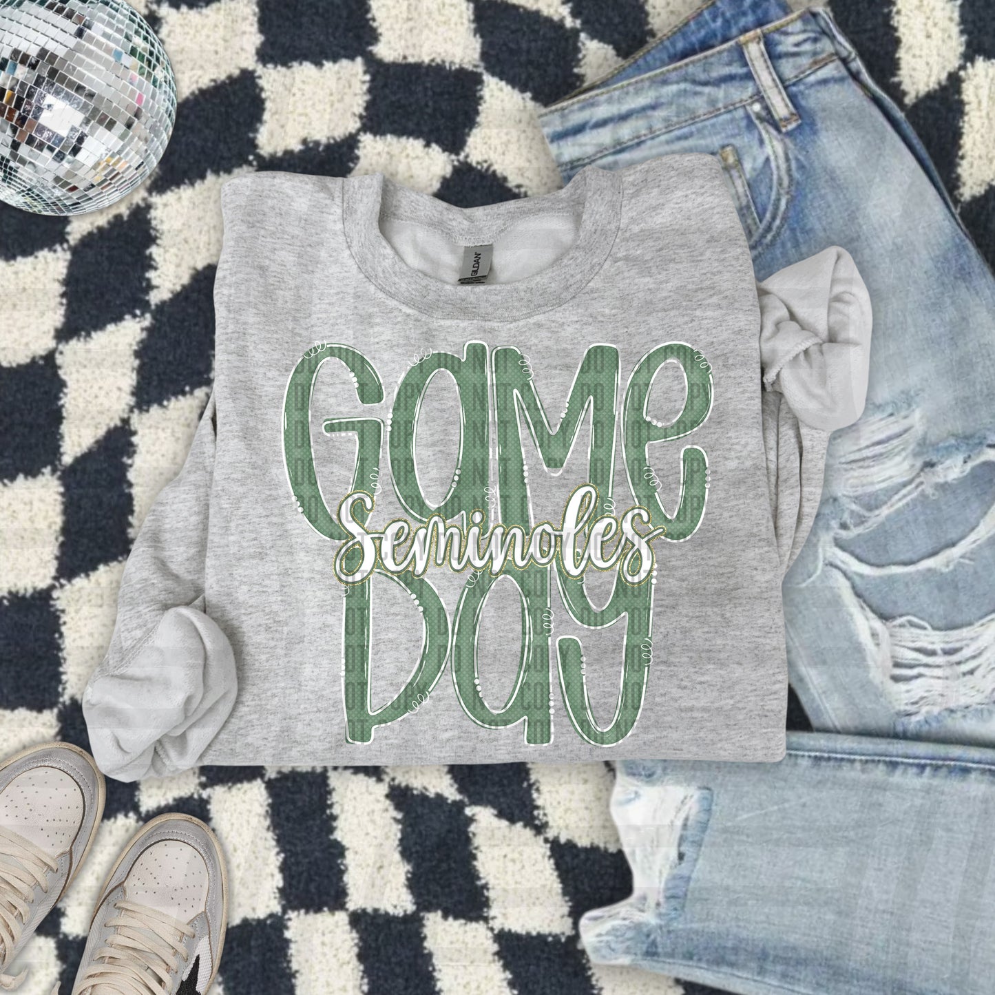 Sage- GAME DAY Doodles - 300 dpi Digital Download