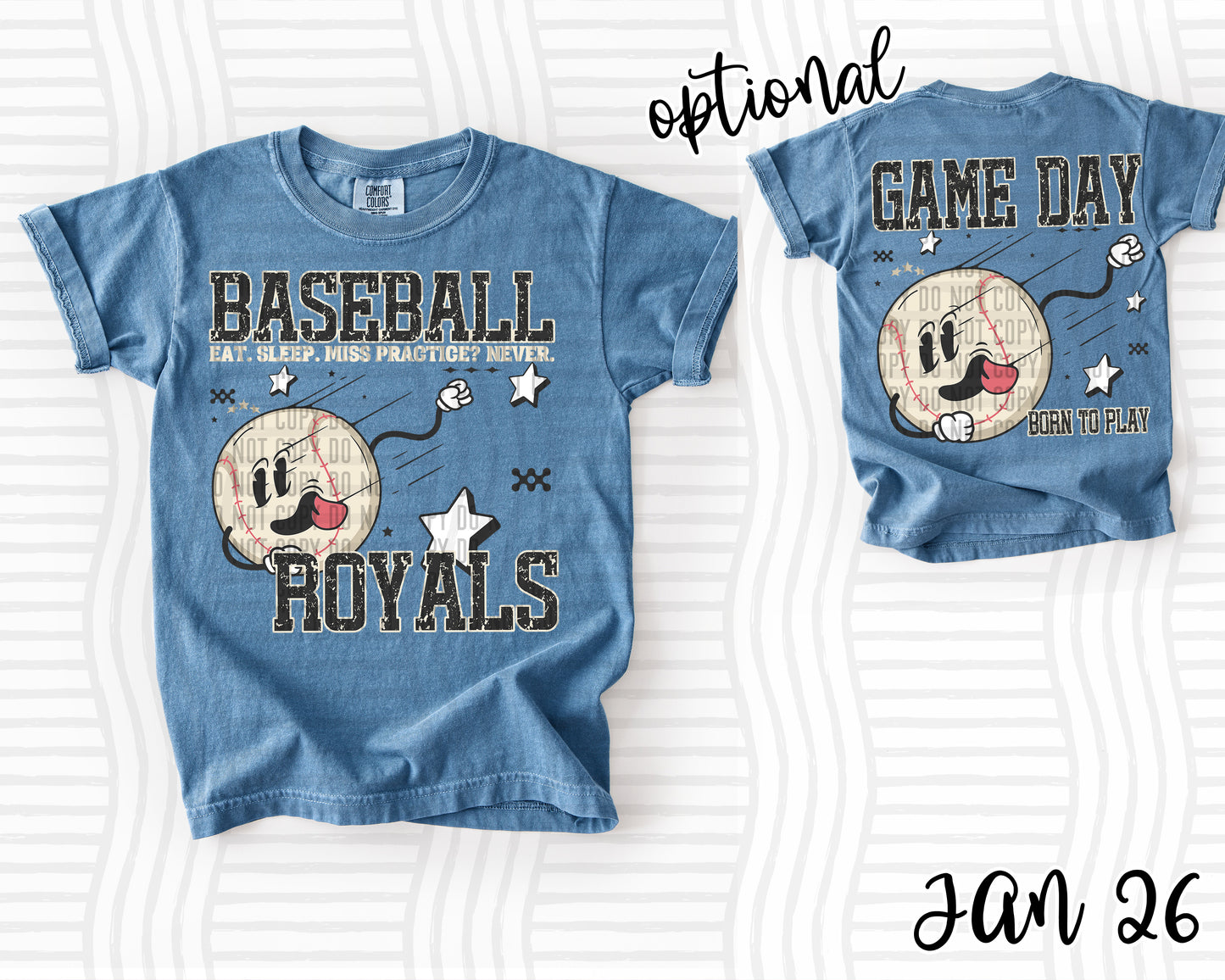 Baseball  Eat. Sleep. Miss Practice? Never.  OPTIONAL front   - Custom + DROPDOWN - 300 DPI digital download