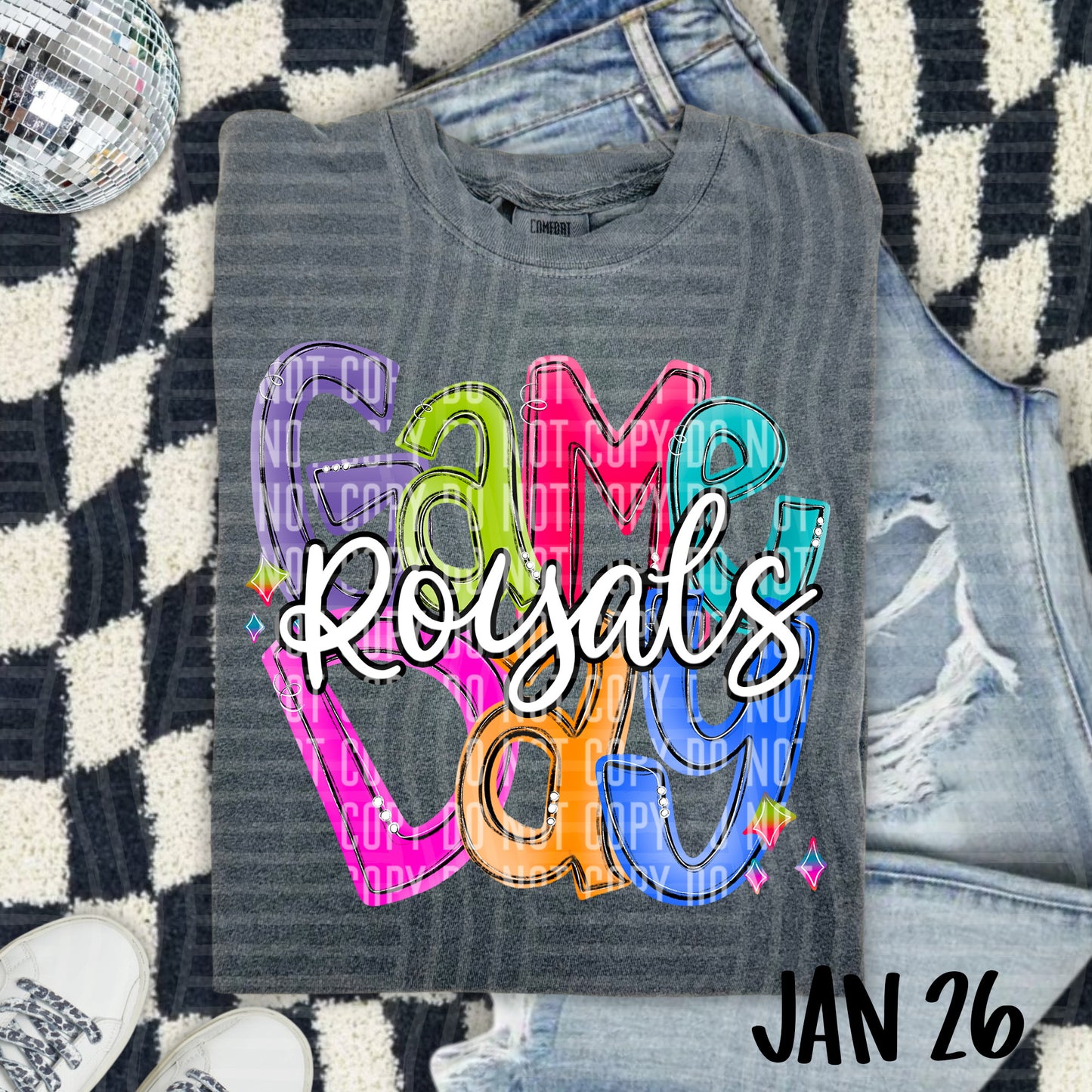 Hand Lettered Bright Preppy Game Day  - Custom + DROPDOWN - 300 DPI digital download