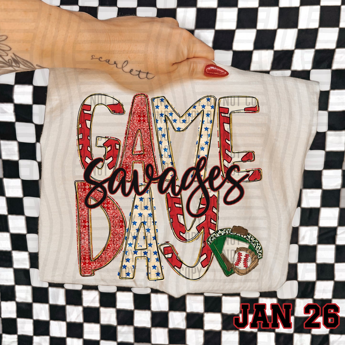 Game Day BASEBALL- Custom + DROPDOWN - 300 DPI digital download